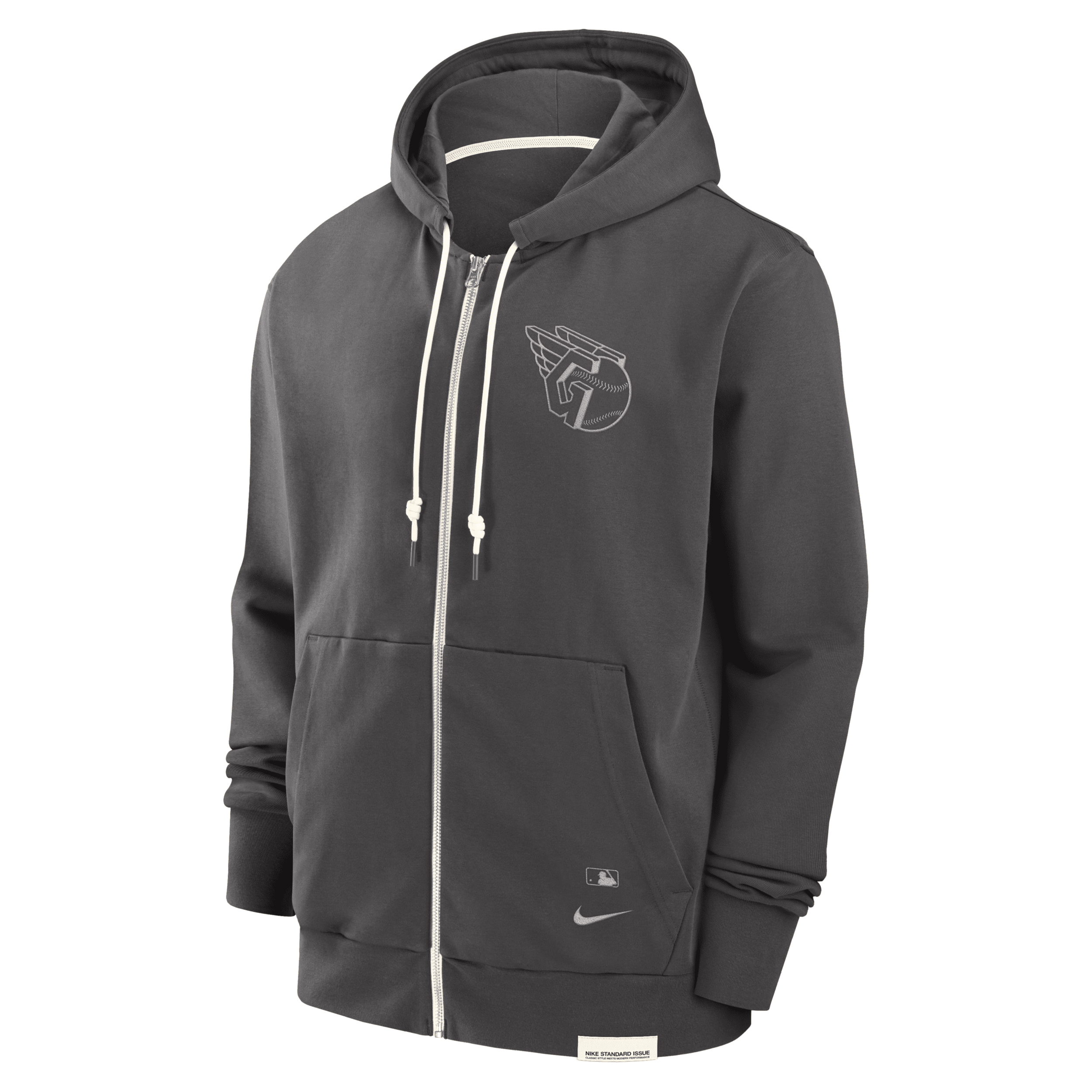 Shop Nike Cleveland Guardians Travel Player  Men's Dri-fit Mlb Full-zip Hoodie In Grey
