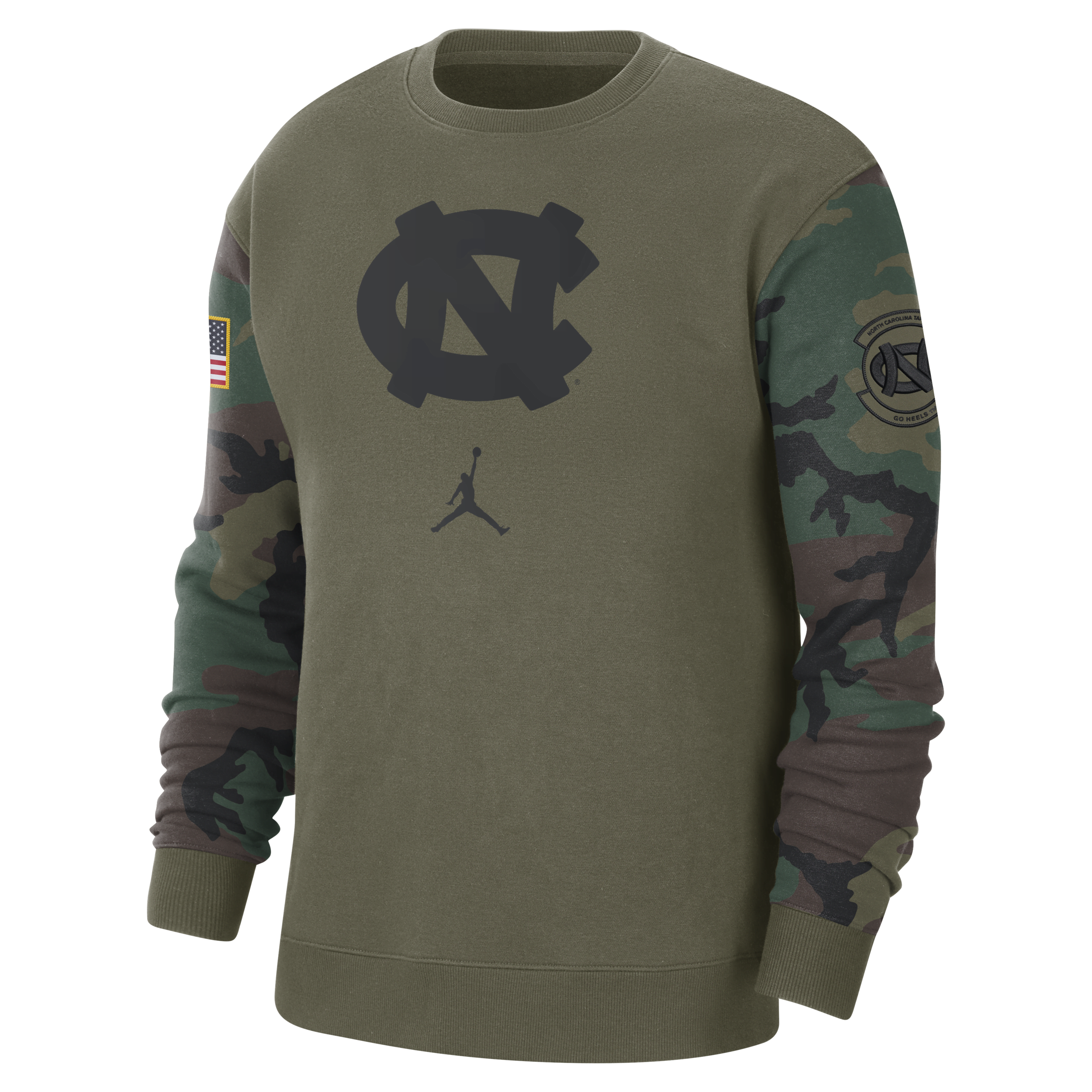 Jordan Men's Unc Club Fleece  College Crew-neck Sweatshirt In Green