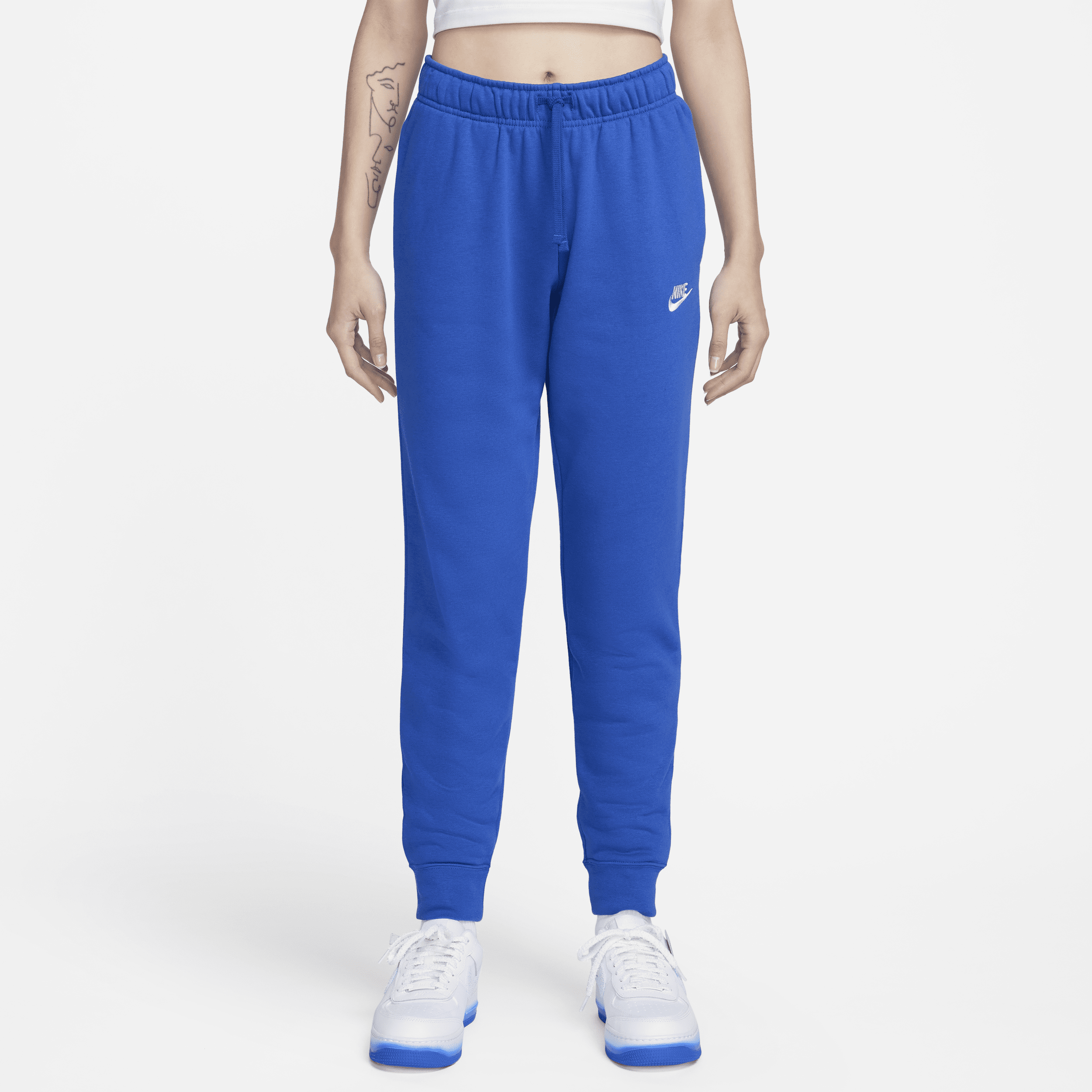 Shop Nike Women's  Sportswear Club Fleece Mid-rise Jogger Pants In Blue
