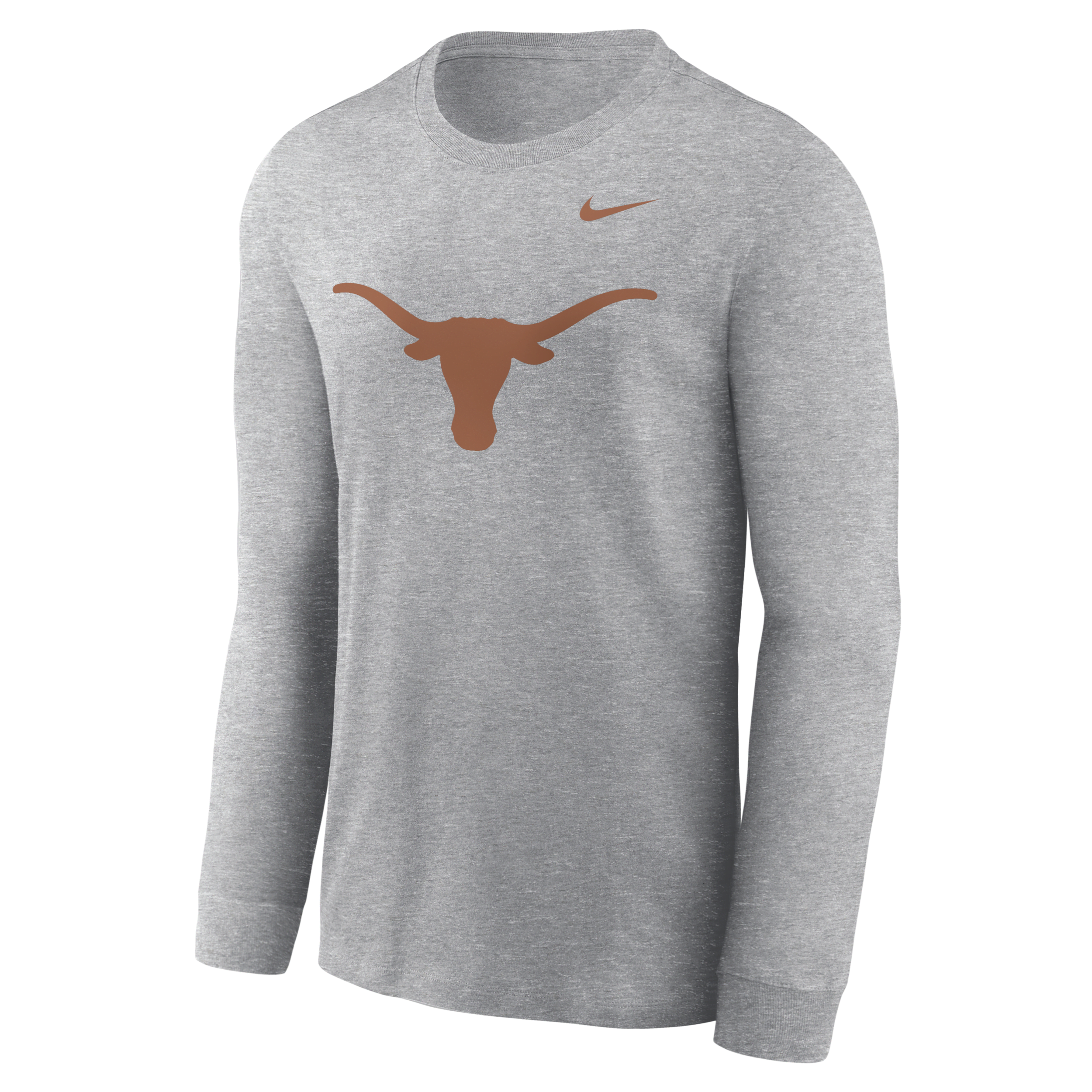 Nike Texas Longhorns Primary Logo  Men's College Long-sleeve T-shirt In Gray