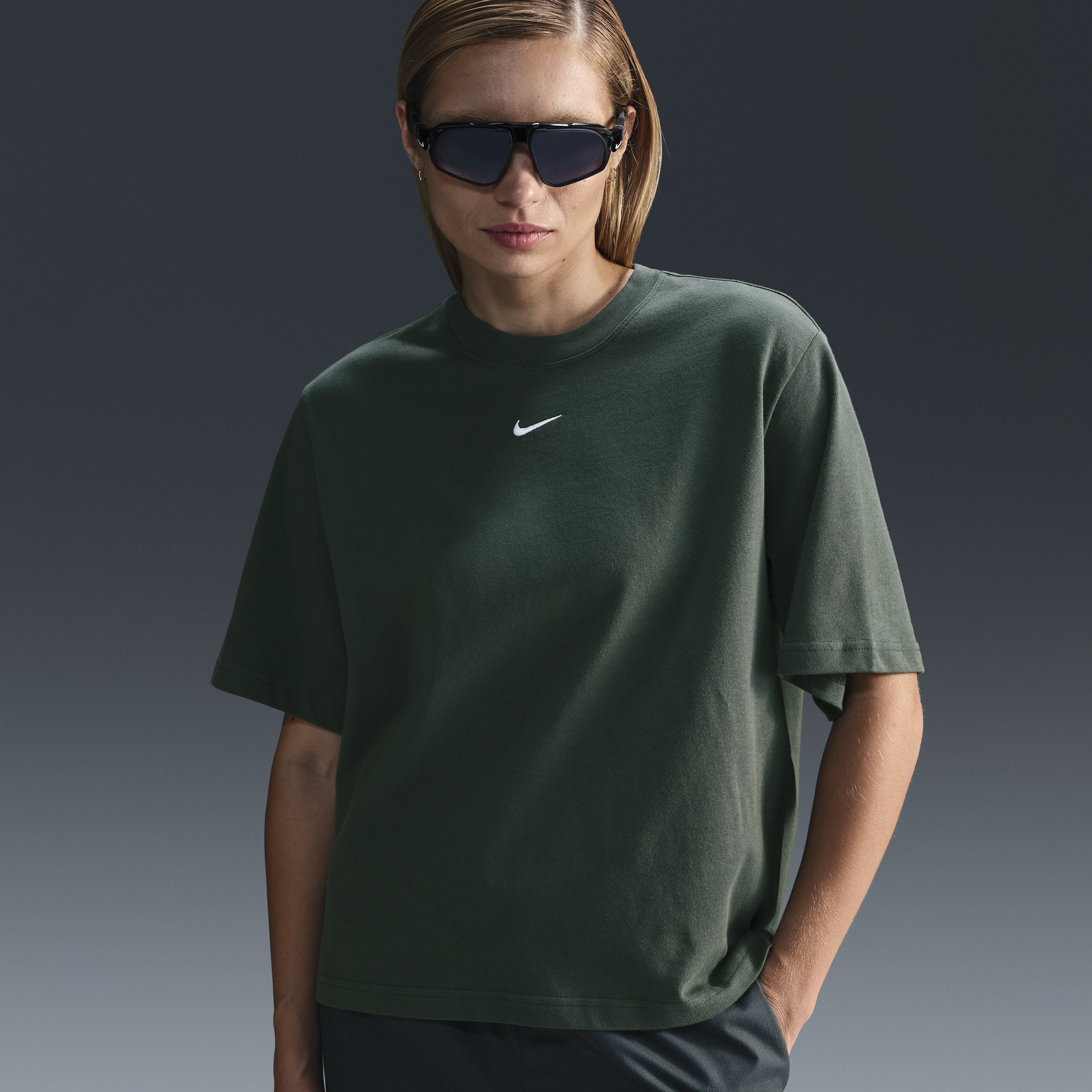 Nike Women's  Sportswear Essential Boxy T-shirt In Green