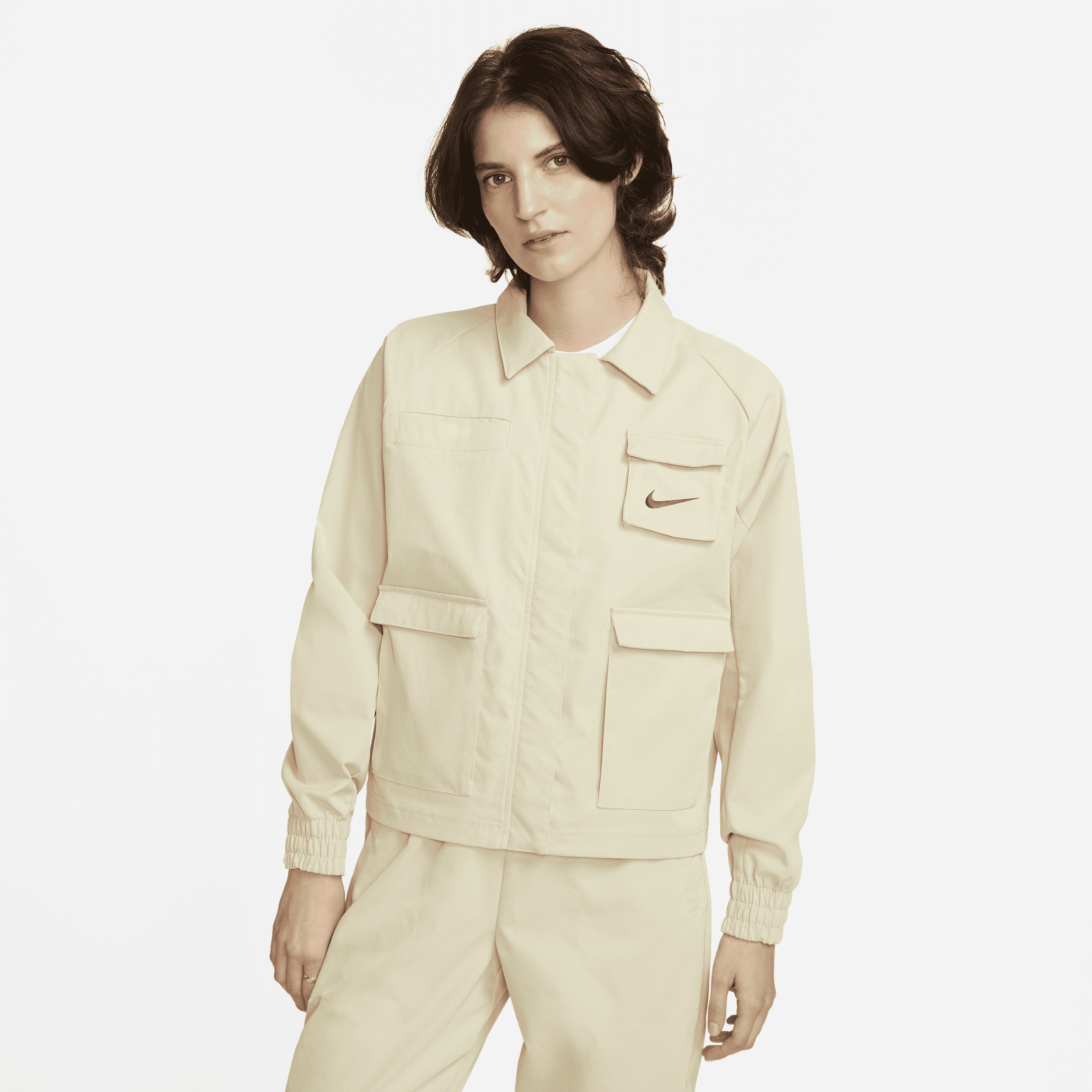Nike Women's  Sportswear Swoosh Woven Jacket In Brown