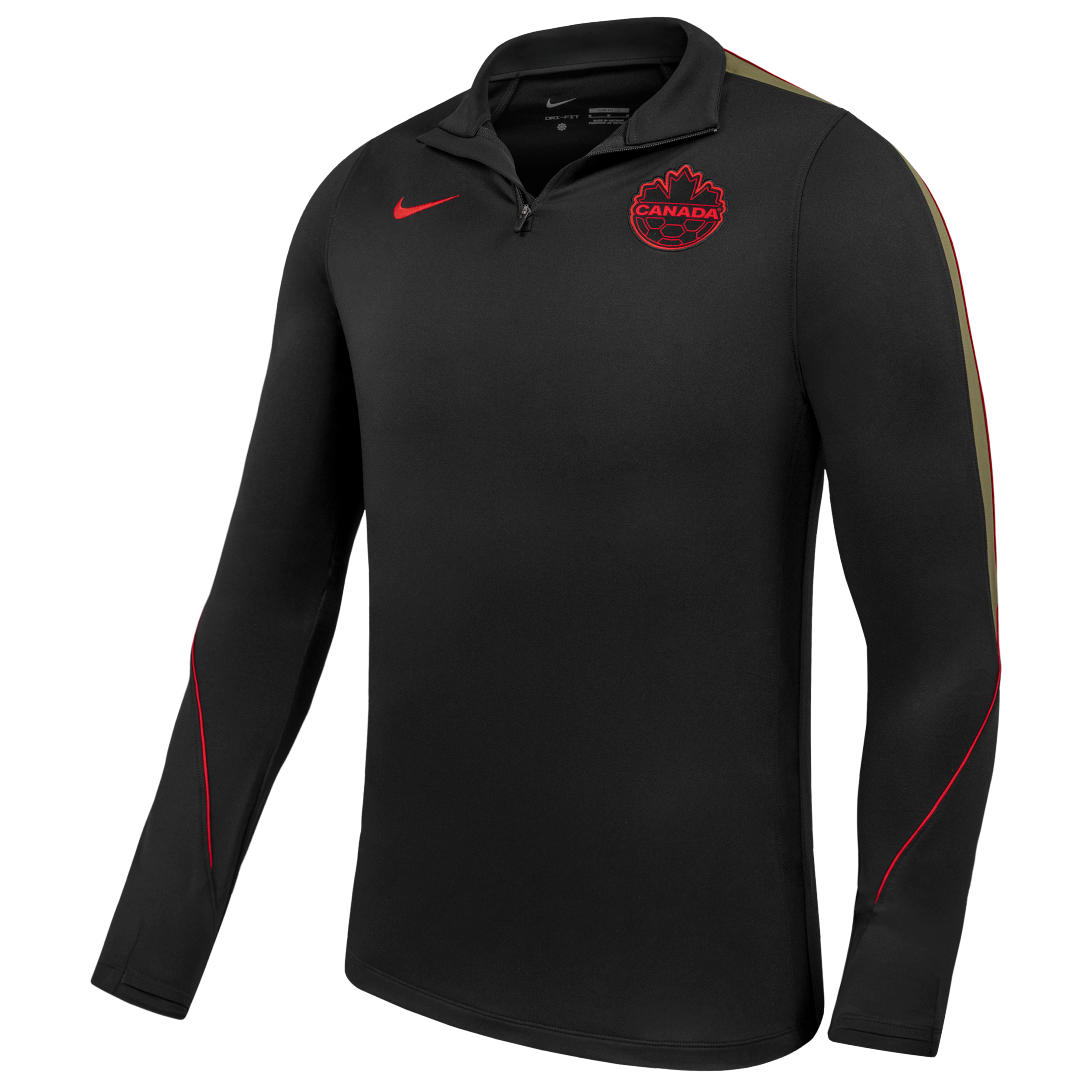 Canada Authentic Strike Nike Unisex Long-Sleeve Top in Black | M54896T375-BLK