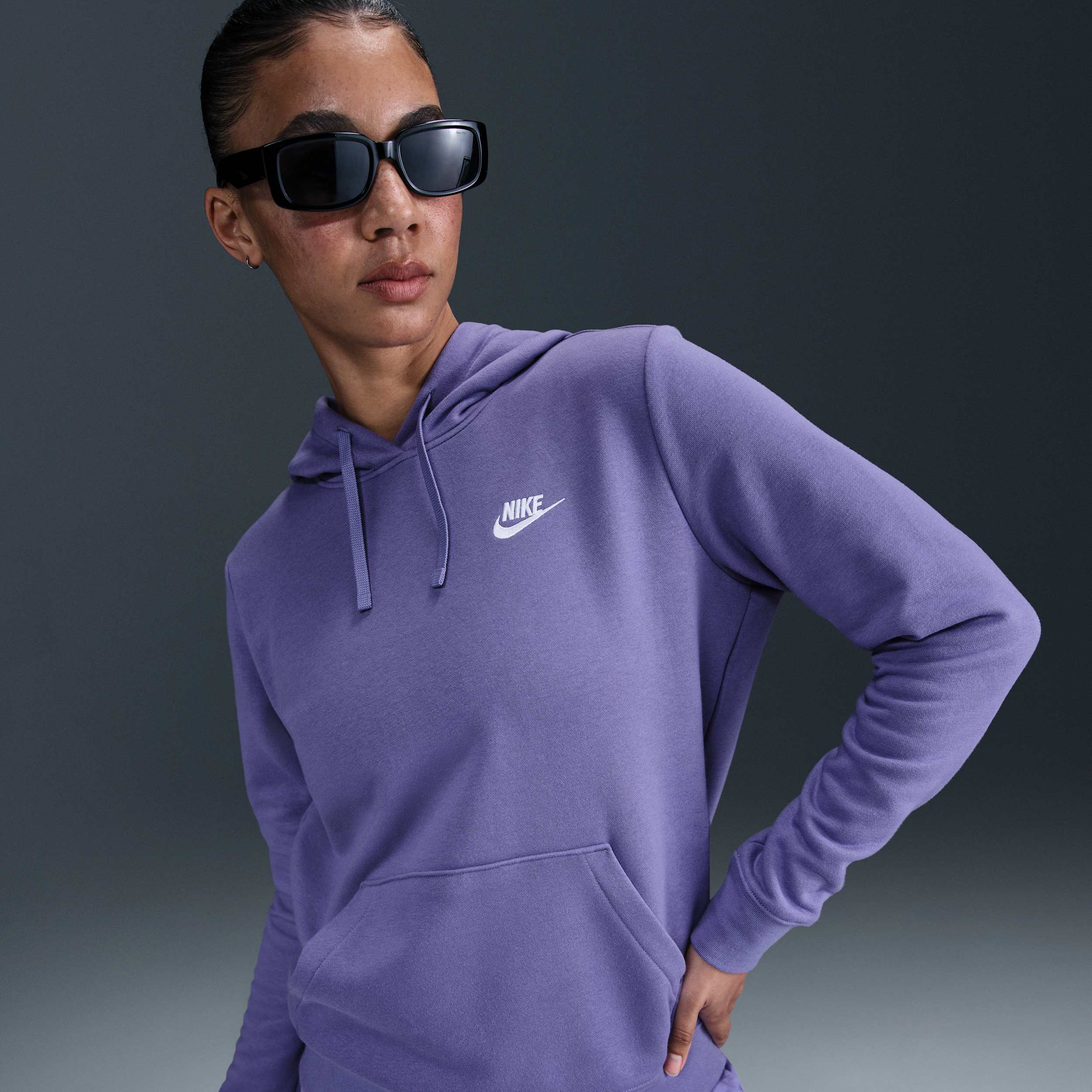 Nike Women's Sportswear Club Fleece Pullover Hoodie In Purple