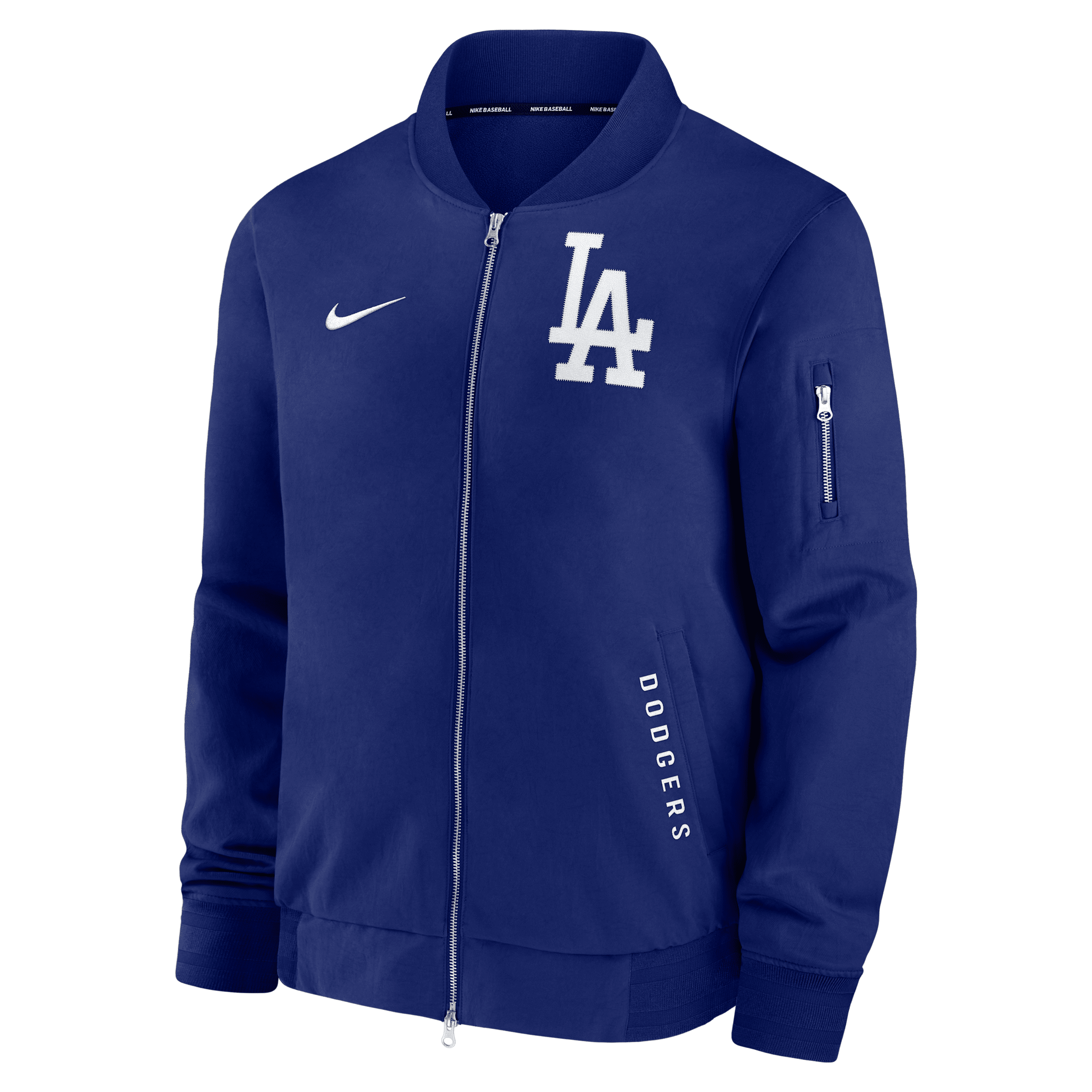 Los Angeles Dodgers Authentic Collection Dugout Nike Men's MLB Full-Zip Bomber Jacket in Blue | 02F30C7KLD-TZ7