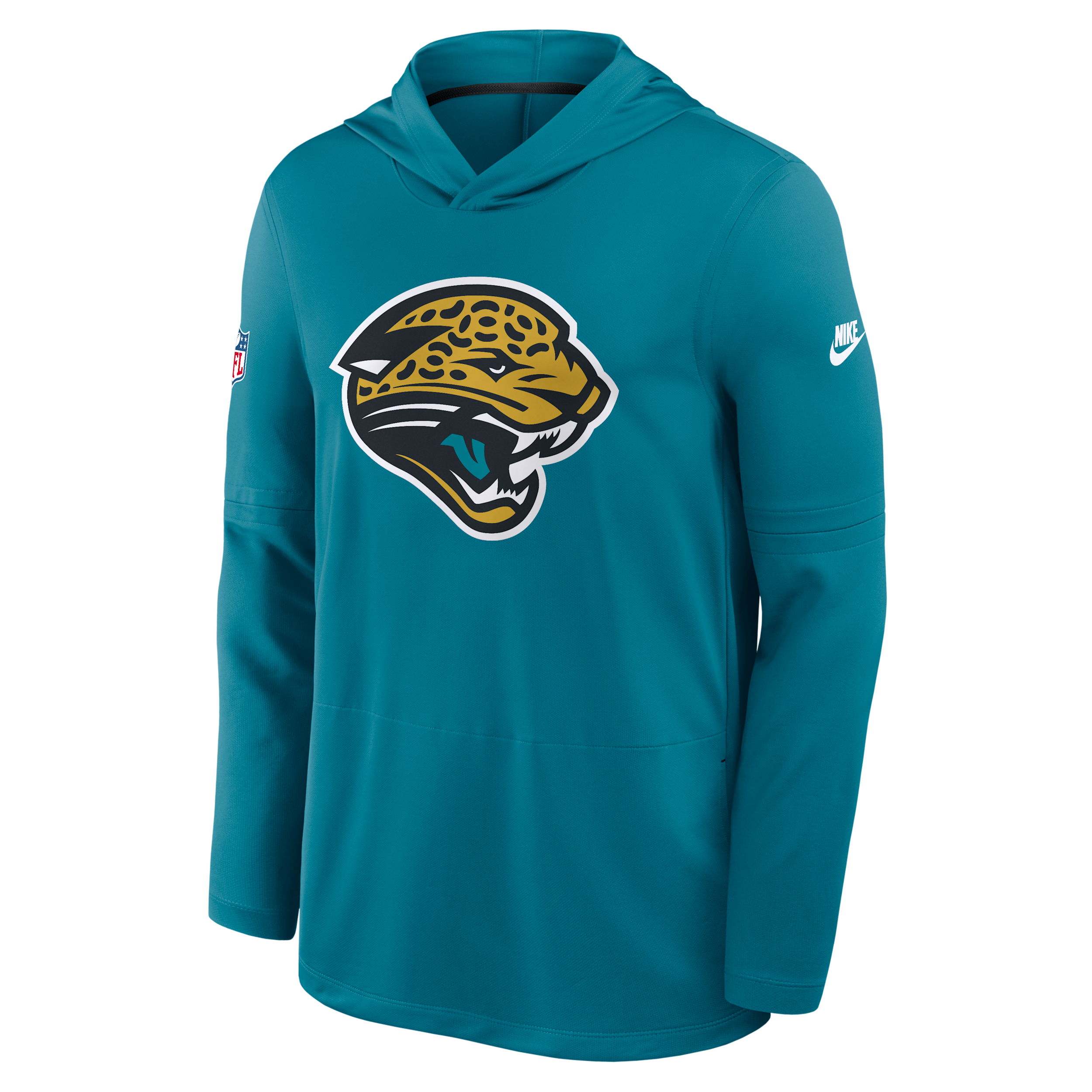 Men's Nike Teal Jacksonville Jaguars Sideline Alternate Lightweight Long Sleeve Hooded Dri-FIT T-Shirt