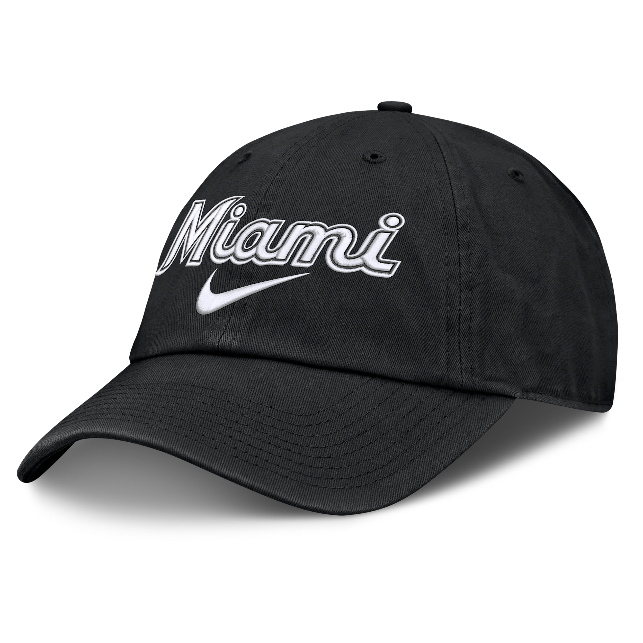 Miami Marlins Primetime Club Nike Men's MLB Unstructured Adjustable Hat in Black | NB0100AMQM-ZHP