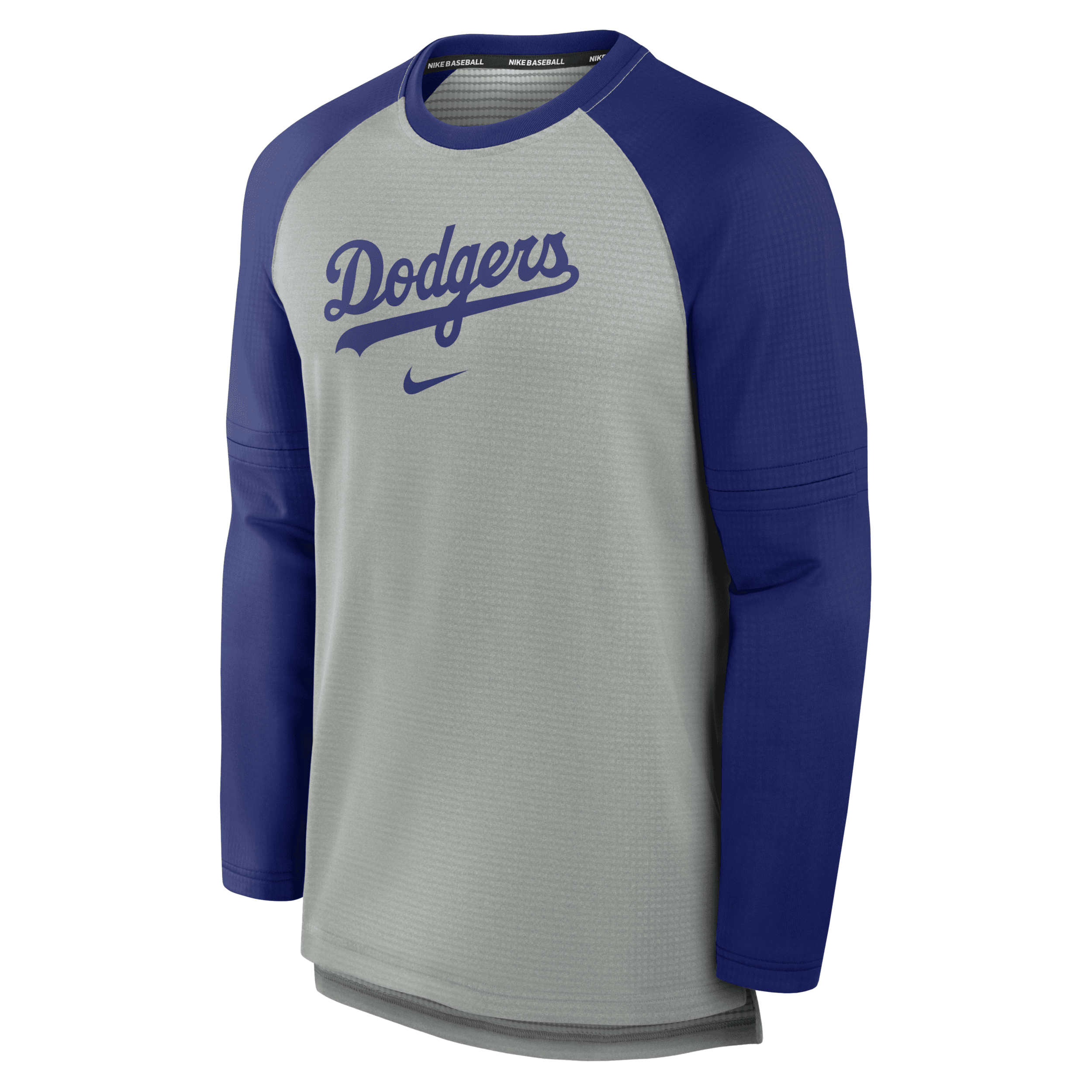 Nike Los Angeles Dodgers Authentic Collection Game Time  Men's Breathe Mlb Long-sleeve T-shirt In Grey