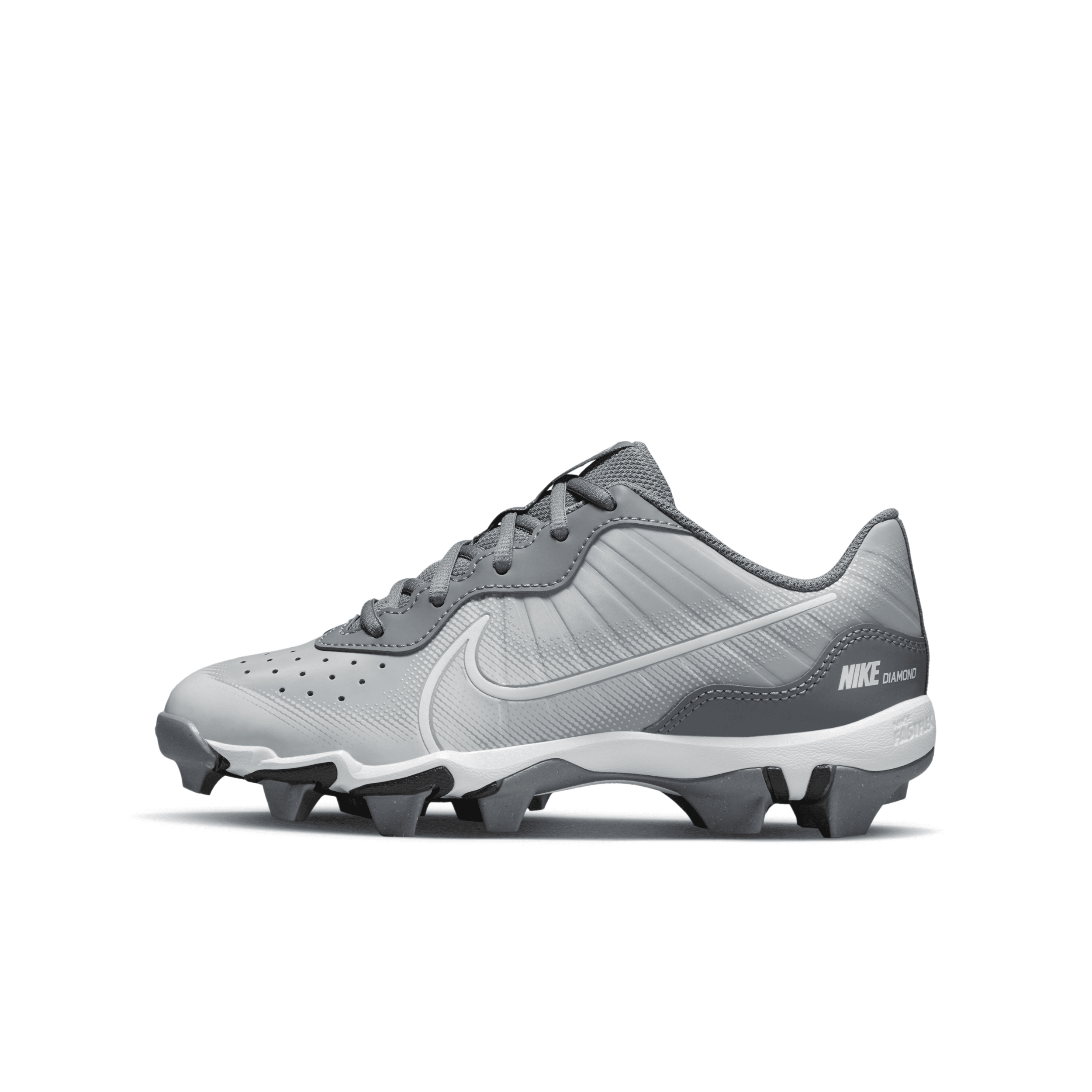 Nike Alpha Huarache 4 Keystone Little/big Kids' Baseball Cleats In Grey