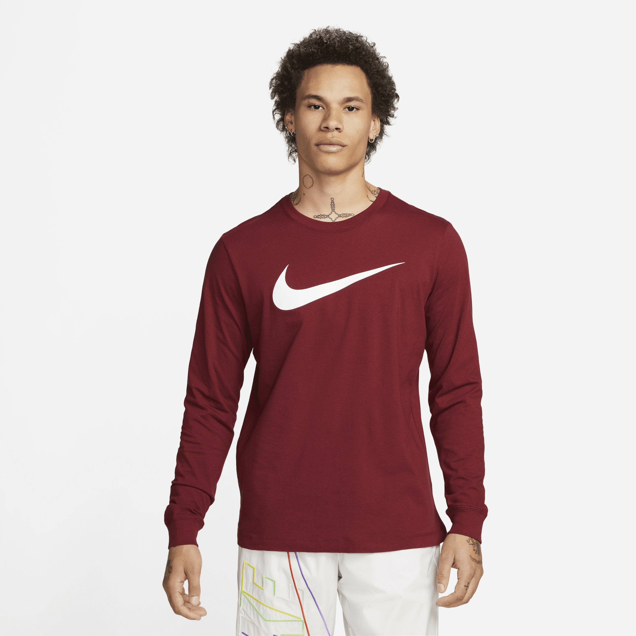 Nike Men's  Sportswear Long-sleeve T-shirt In Red