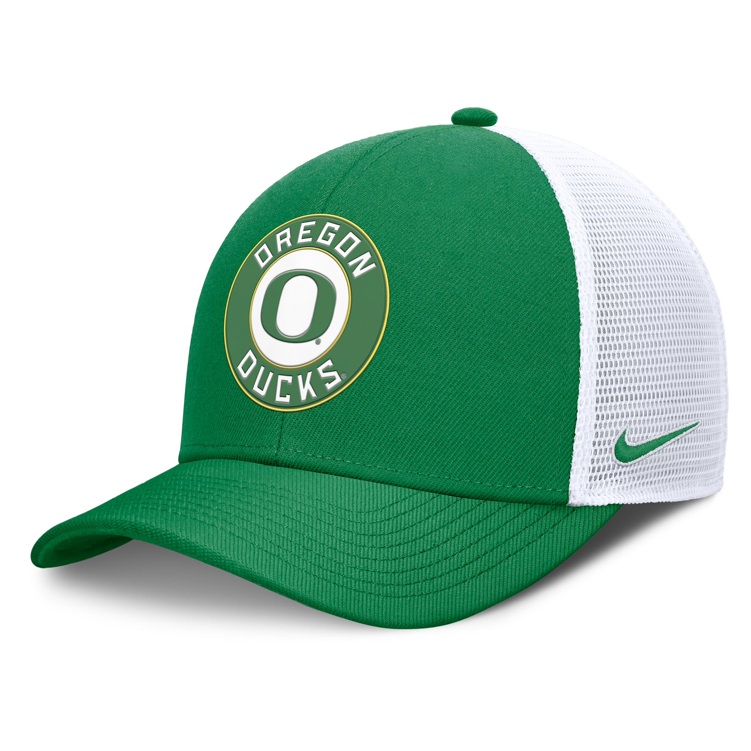 Nike Men's Green/white Oregon Ducks Rise Primetime Performance Trucker Adjustable Hat In Green