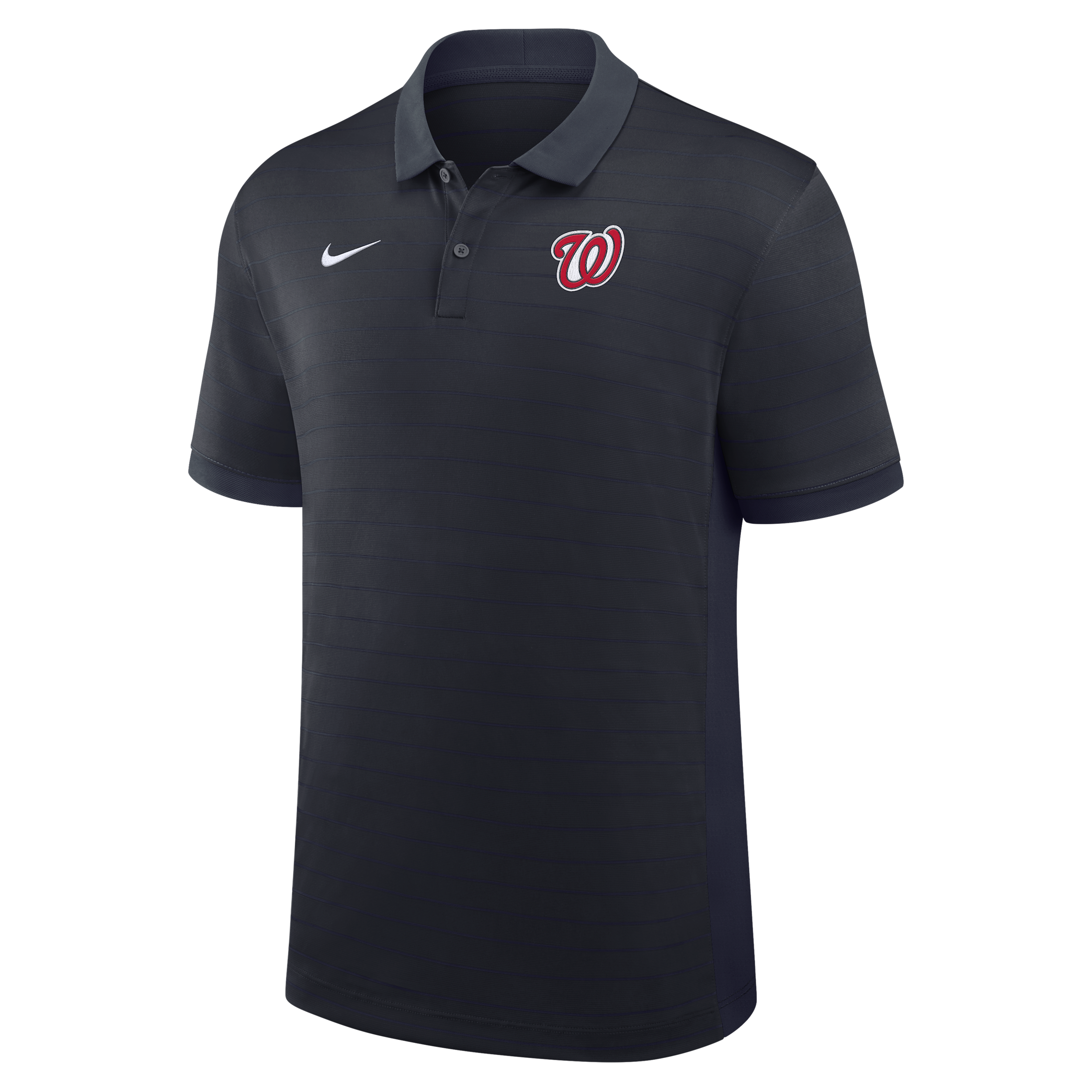 Washington Nationals Authentic Collection Striped Victory Nike Men's Dri-FIT MLB Polo in Blue | 03BG0GJ9WTL-P81