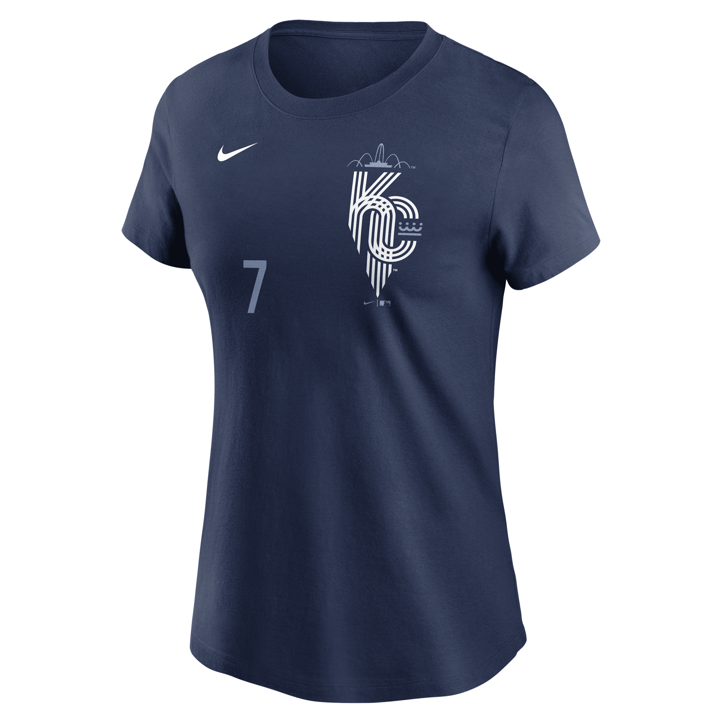 Nike Bobby Witt Jr. Kansas City Royals City Connect Fuse Women's Mlb T-shirt In Blue