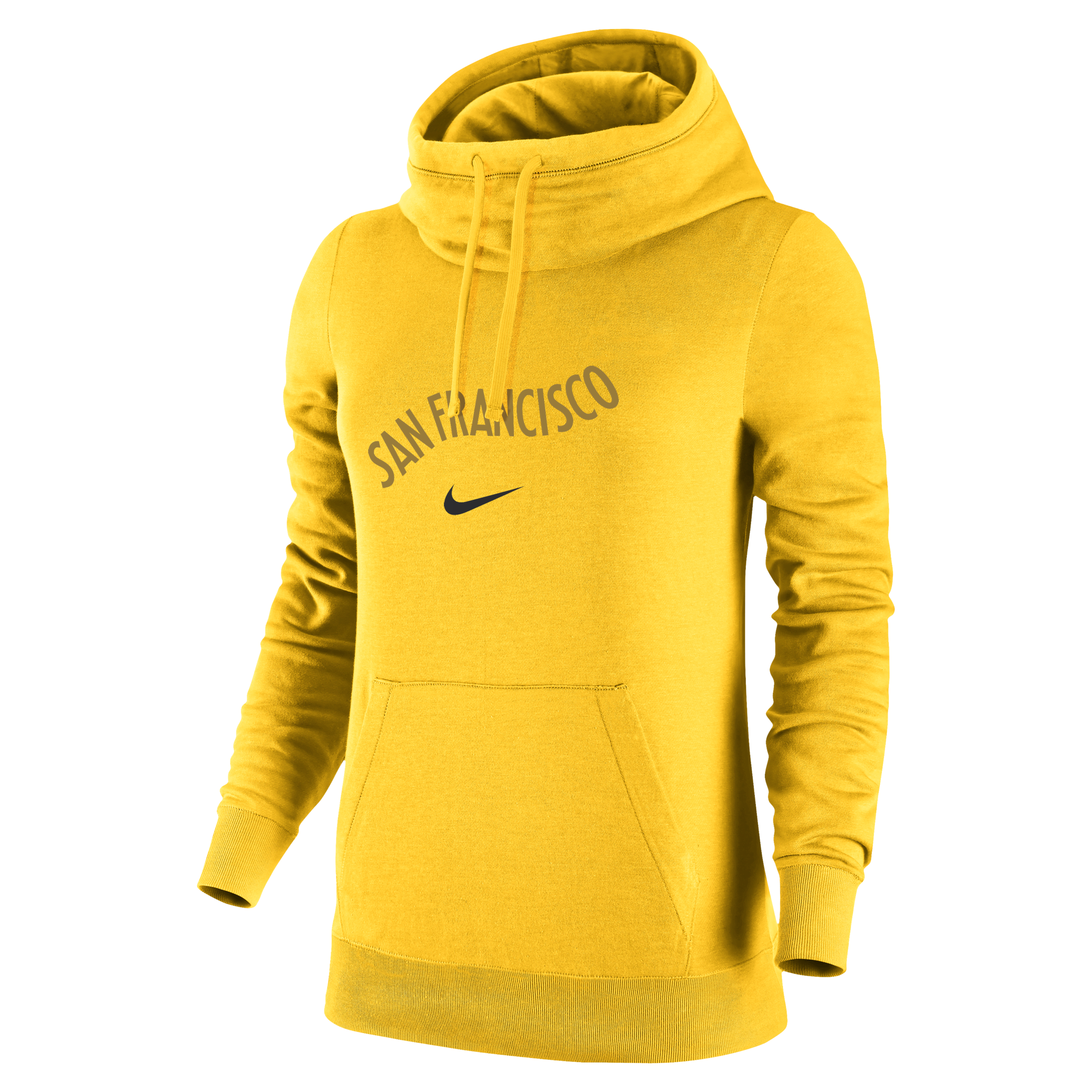 Nike Golden State Warriors Club Fleece 2023/24 City Edition  Women's Nba Funnel-neck Hoodie In Yellow