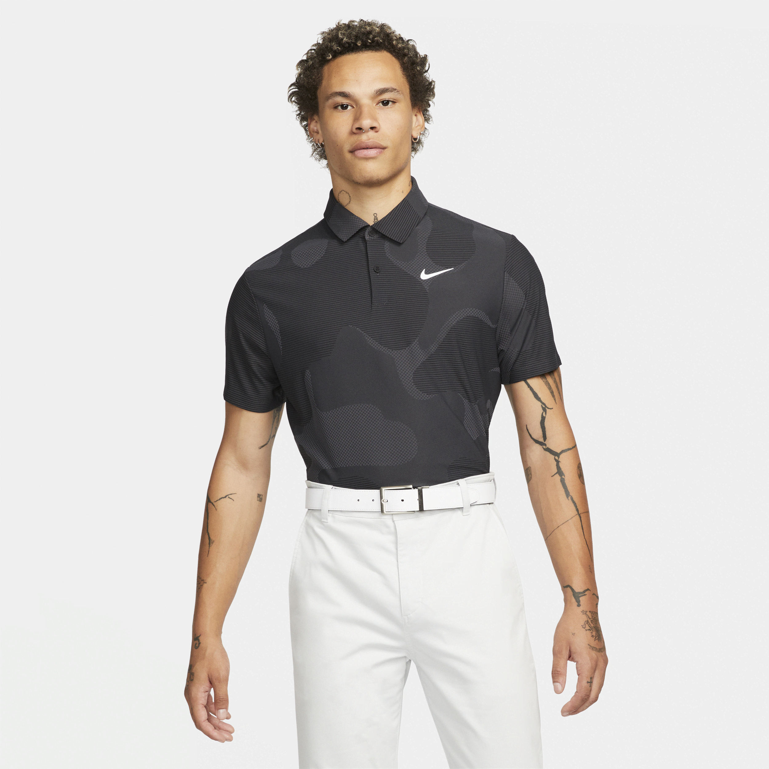 Shop Nike Men's Dri-fit Adv Tour Camo Golf Polo In Black