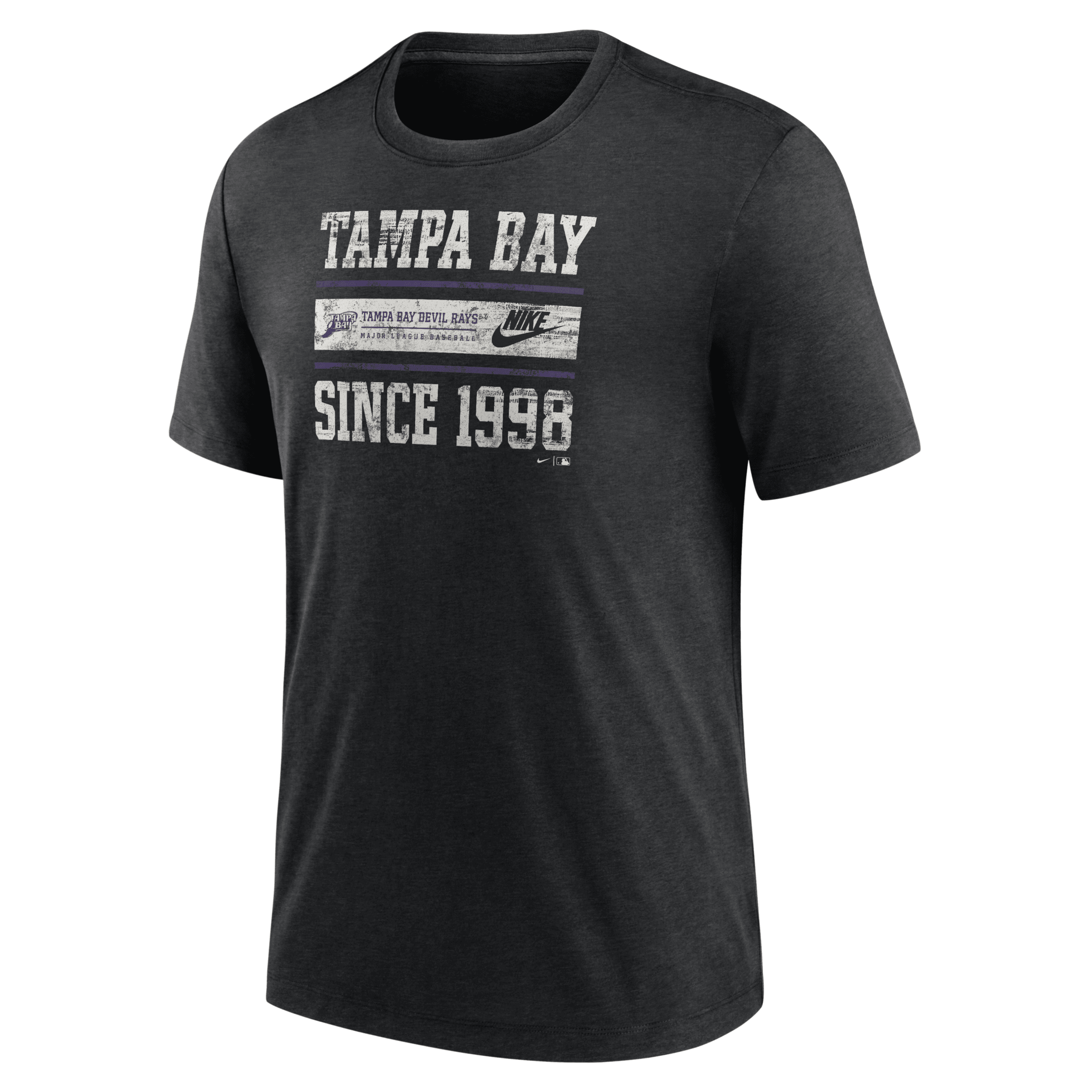 Nike Tampa Bay Rays Cooperstown Local Stack  Men's Mlb T-shirt In Black