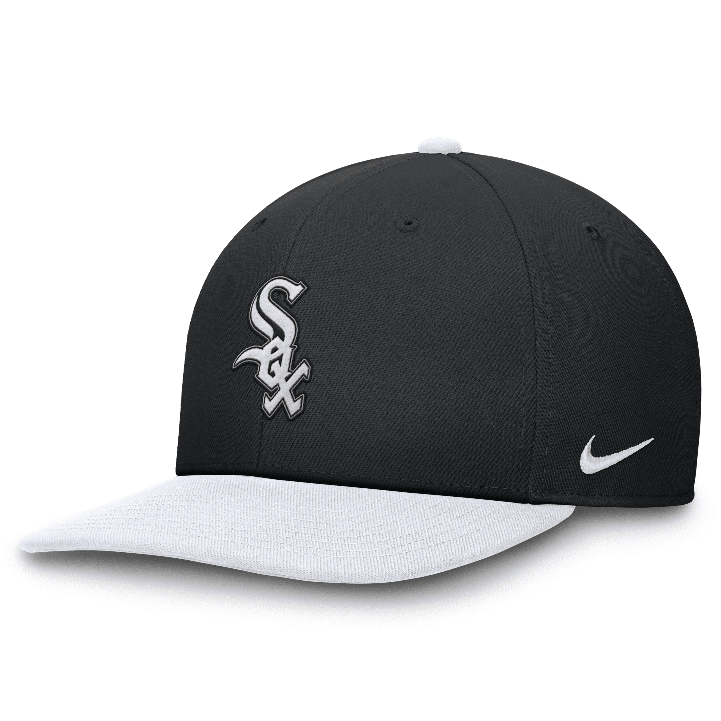 Nike Men's Black/white Chicago White Sox Evergreen Two-tone Snapback Hat In Black