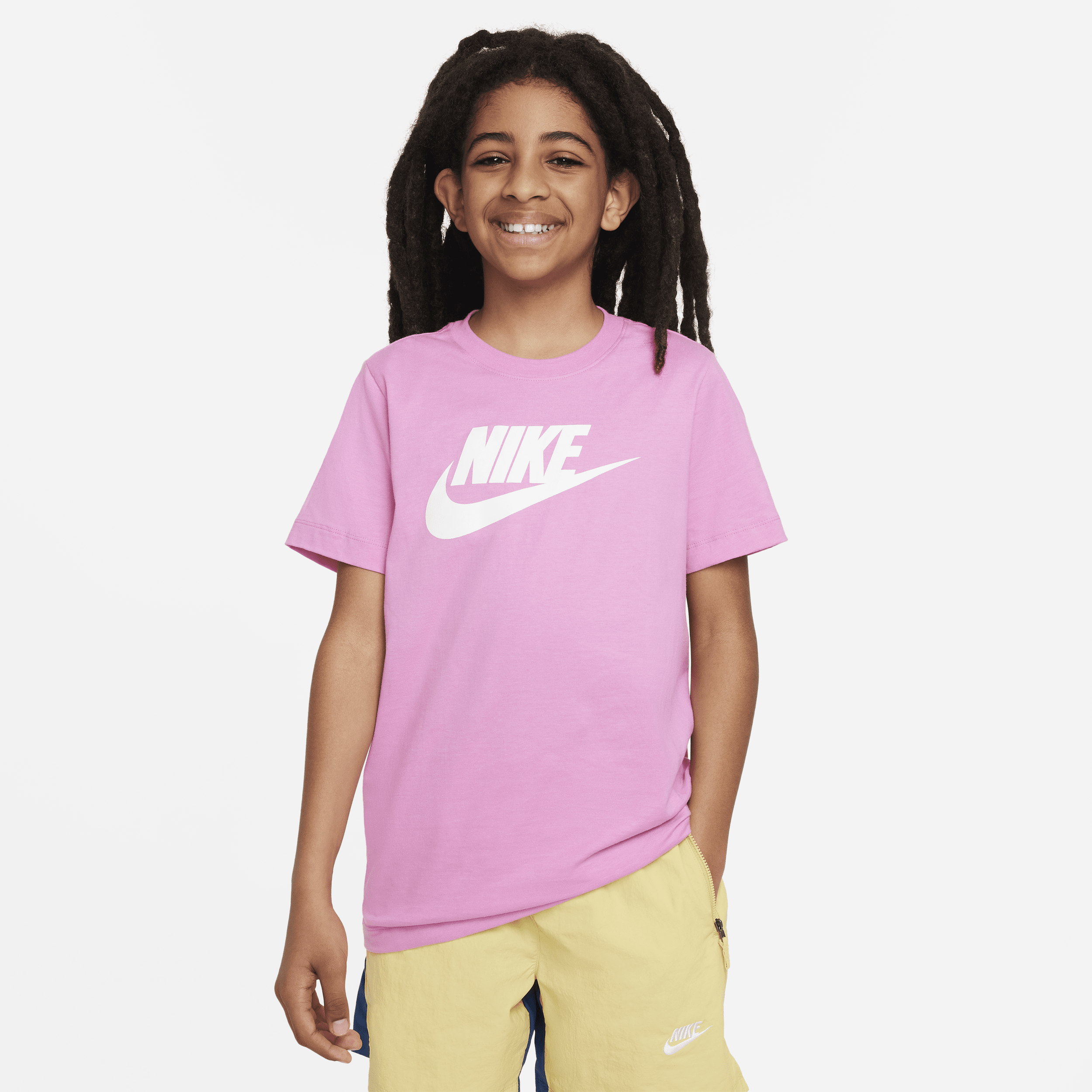 Shop Nike Sportswear Big Kids' Cotton T-shirt In Red