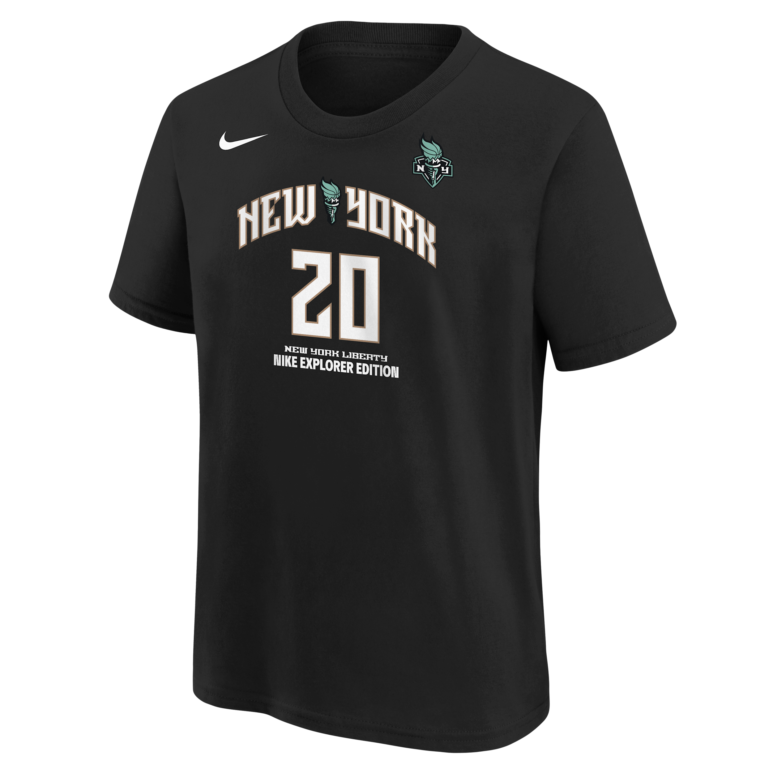 Nike Big Boys and Girls Sabrina Ionescu Black New York Liberty Explorer Edition Name Number T-Shirt - Black