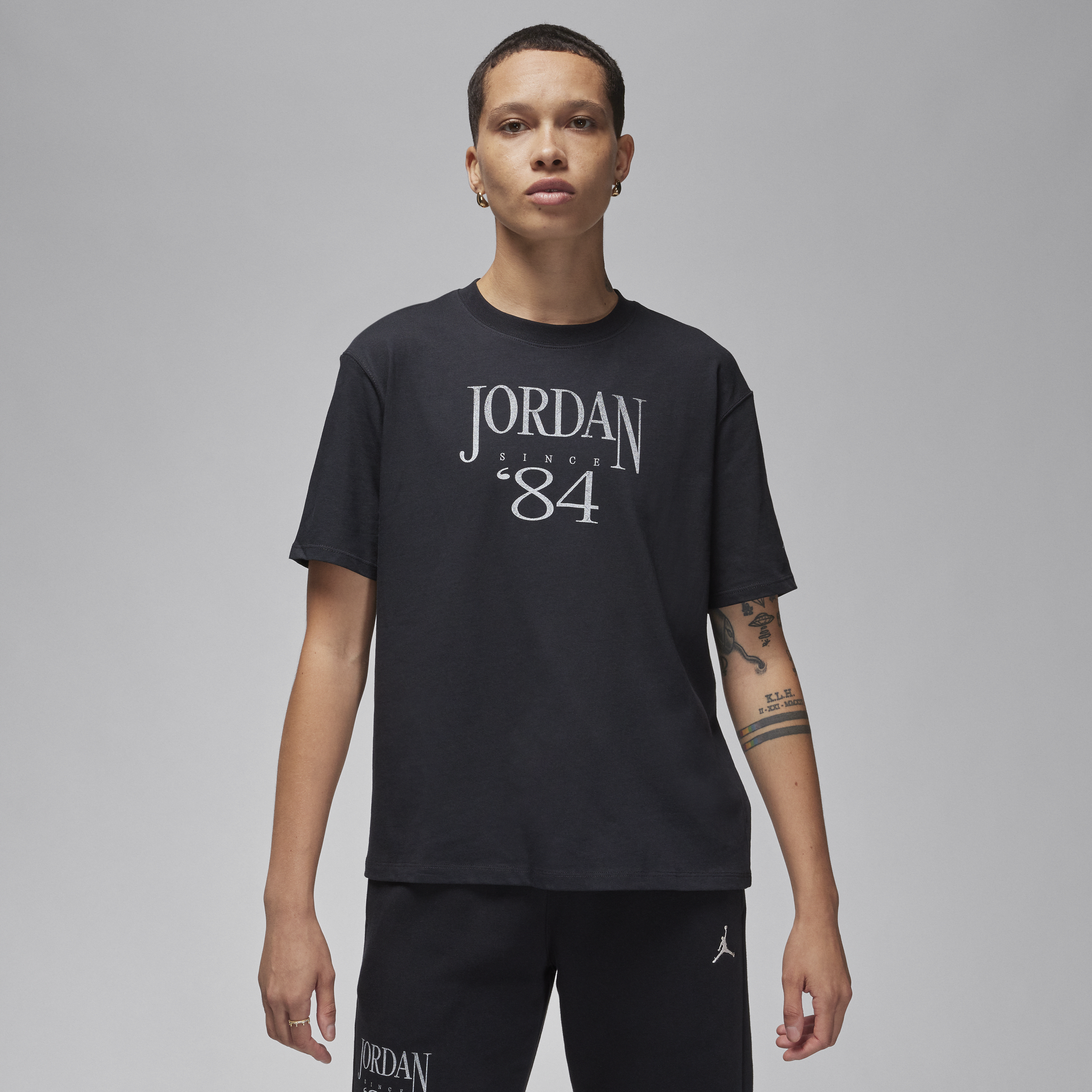 Shop Jordan Women's  Heritage T-shirt In Black
