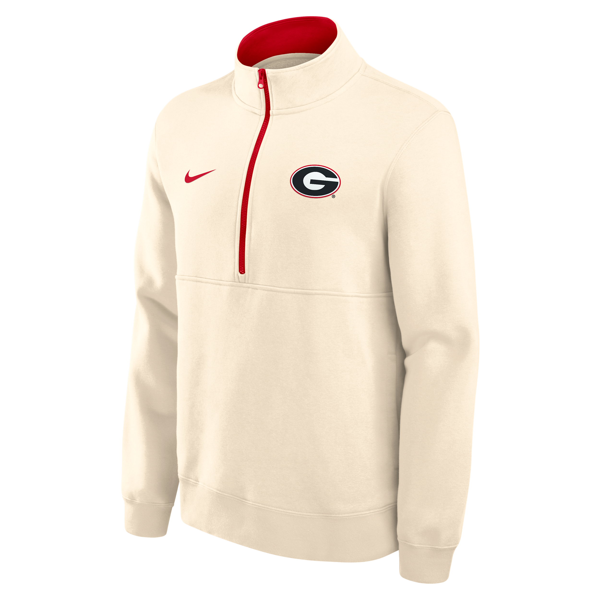 Georgia Primetime Primary Logo Nike Men's College 1/2-Zip Crew in Brown | 02JW0C3CGBN-G24