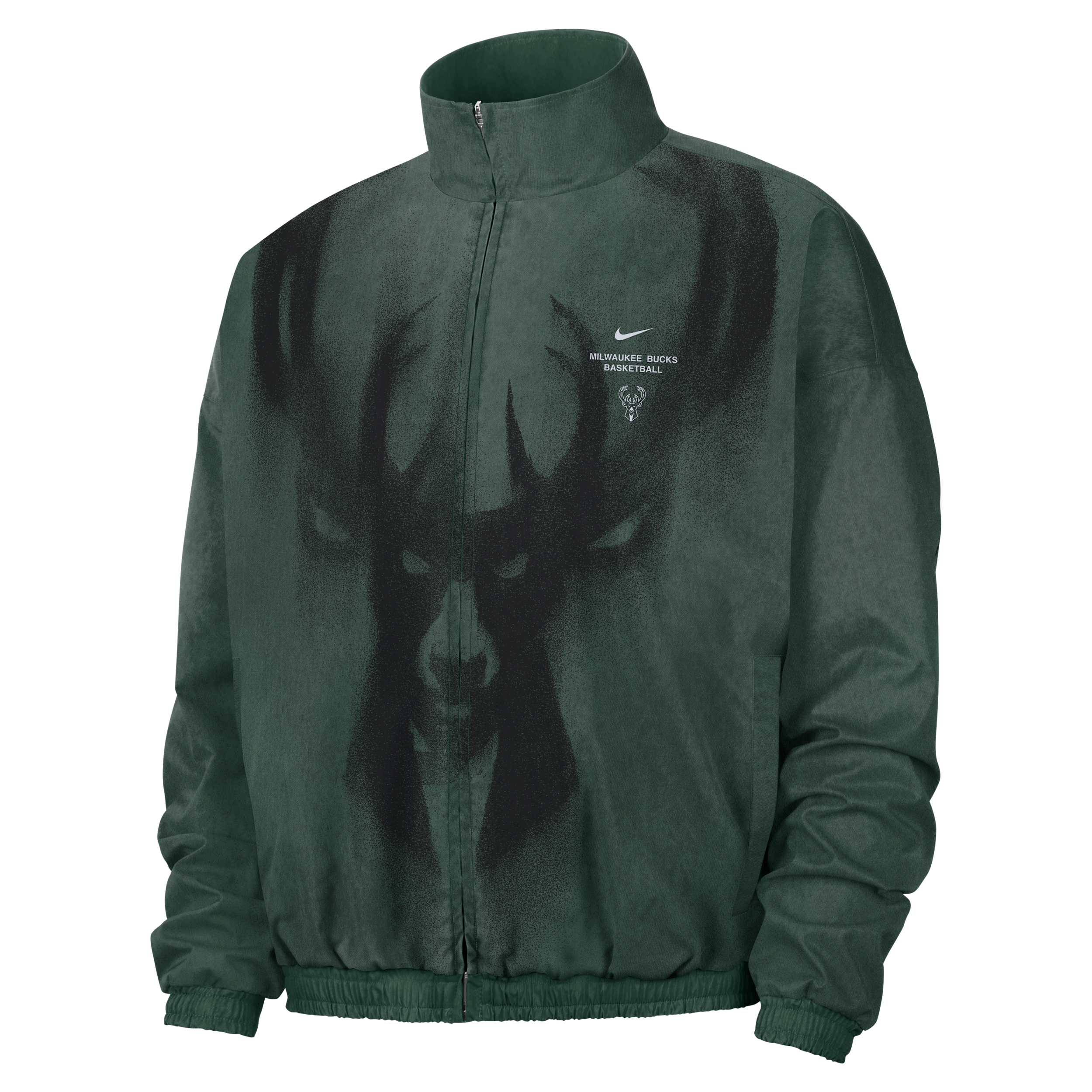 Nike Men's Milwaukee Bucks Standard Issue Basketball Woven Jacket in Green | II6080-323