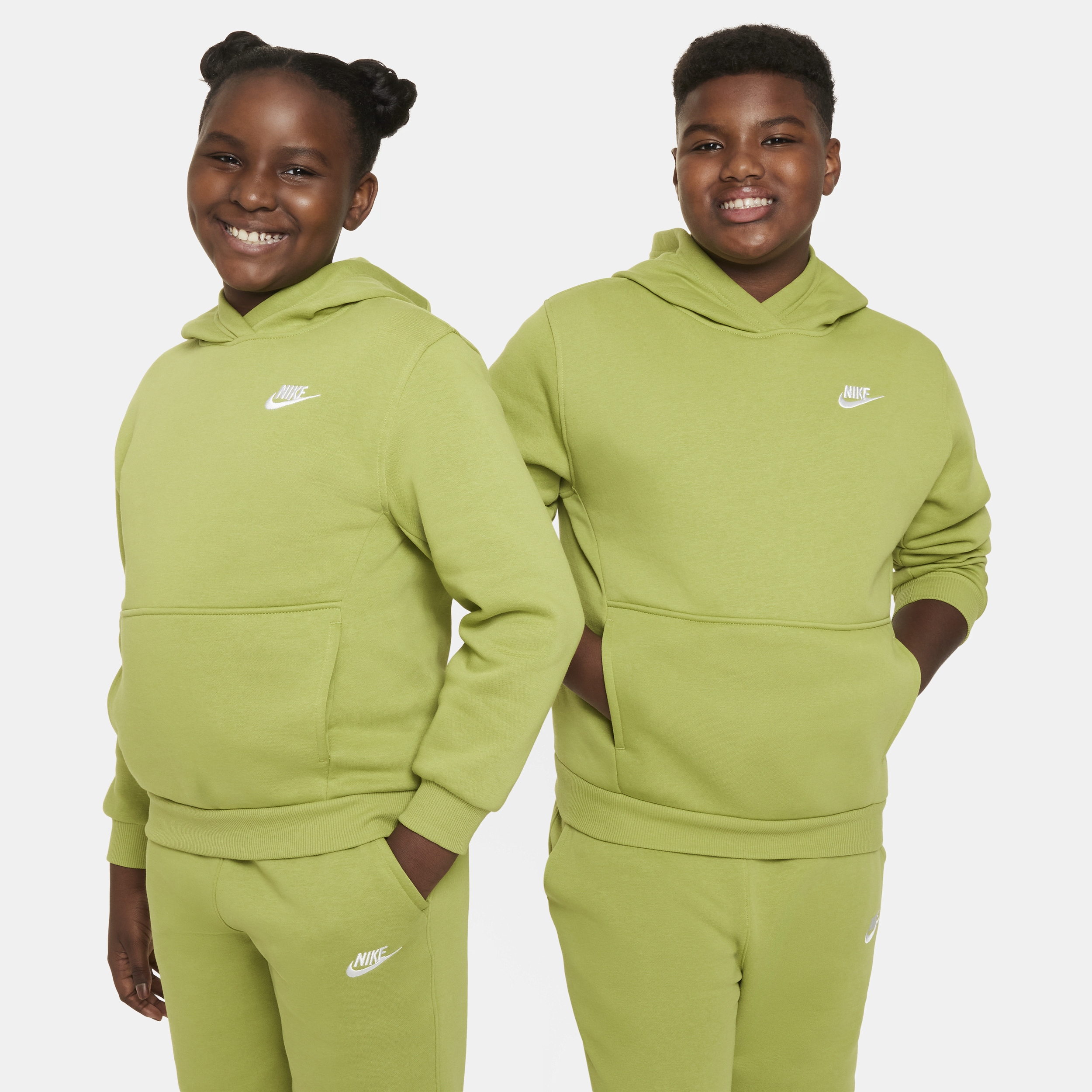 Nike Sportswear Club Fleece Big Kids' Pullover Hoodie (extended Size) In Green