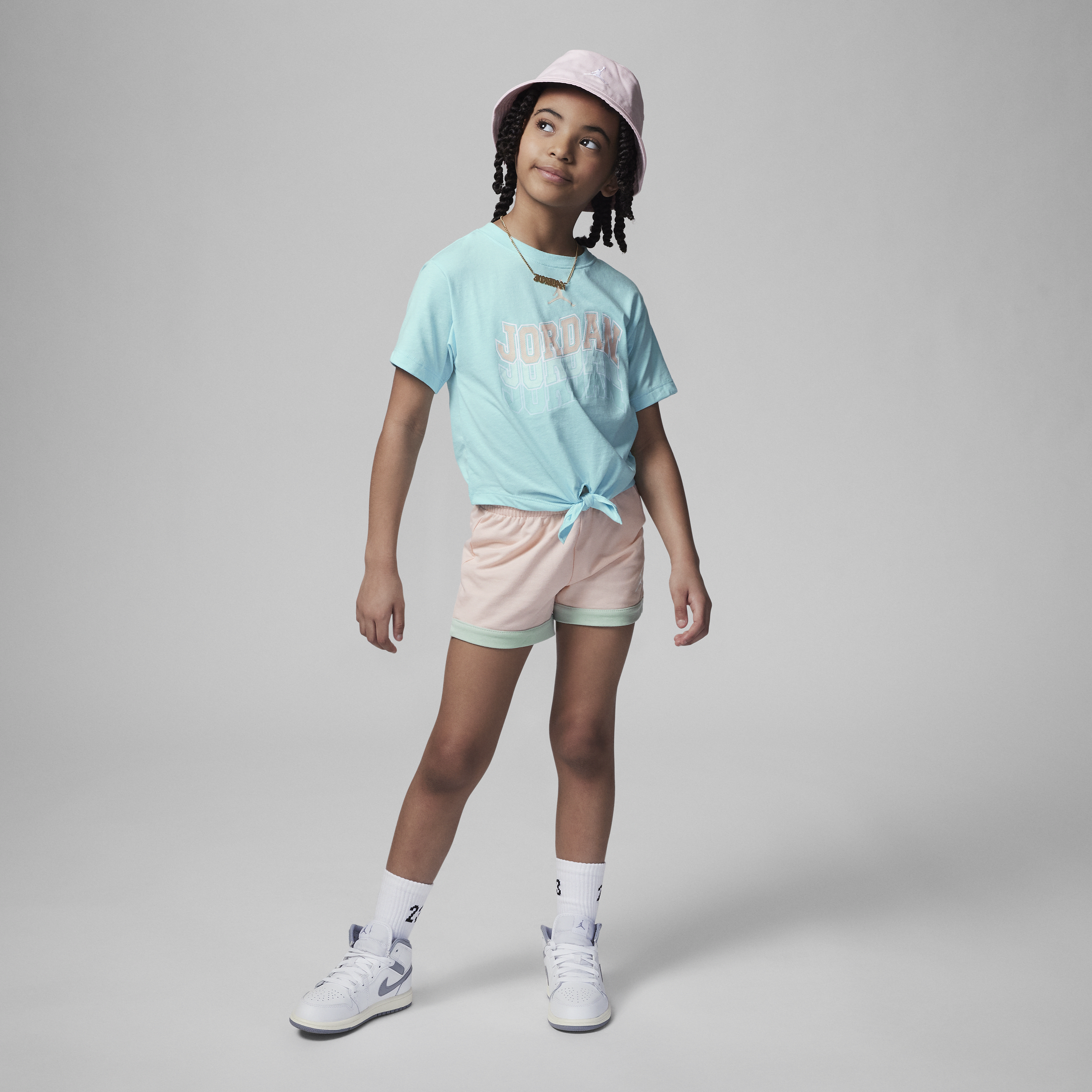 Jordan Wave Icon Play Shorts Set Little Kids' 2-piece Set In Pink