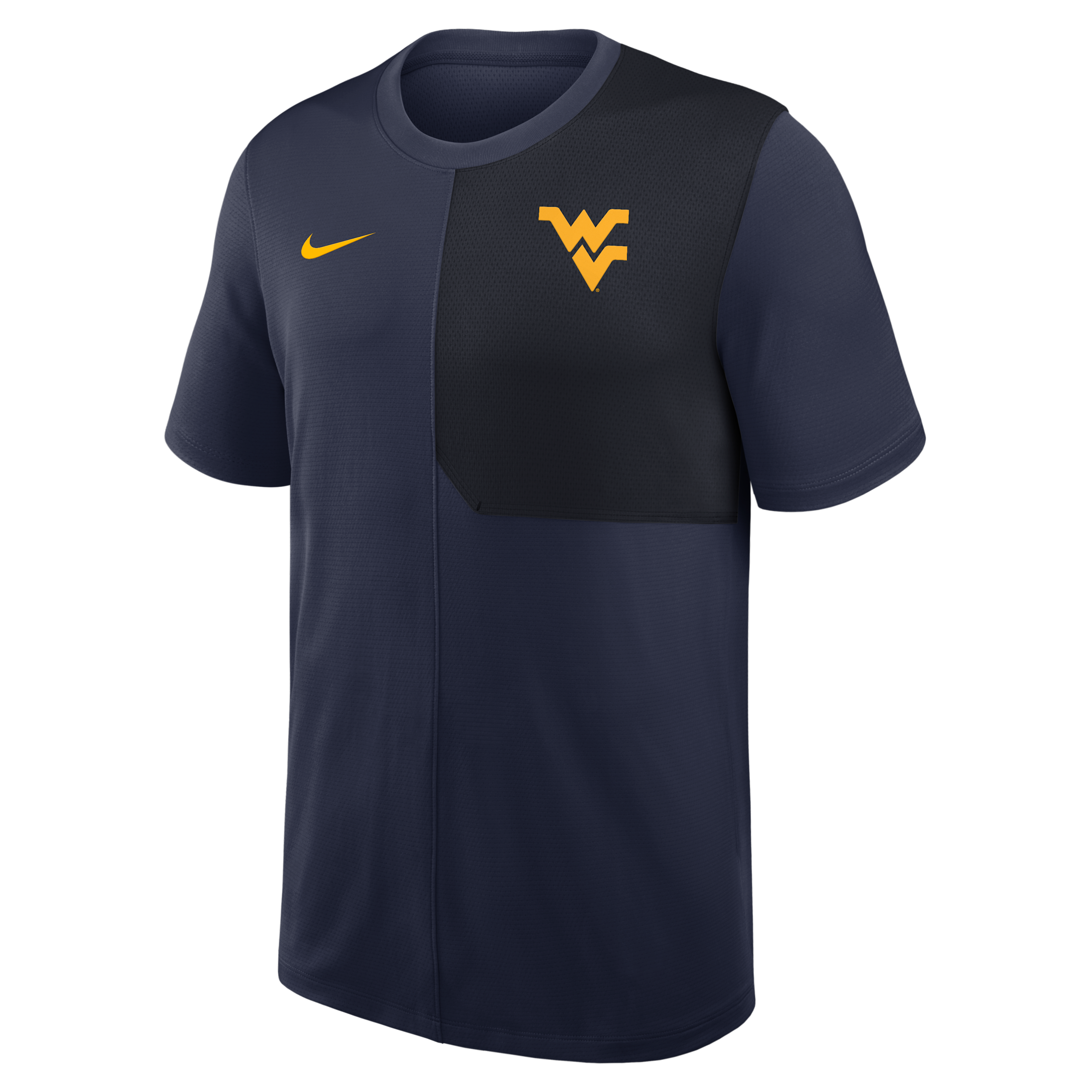 Nike Navy West Virginia Mountaineers 2025 Sideline Uv Performance Coach T-shirt In Blue