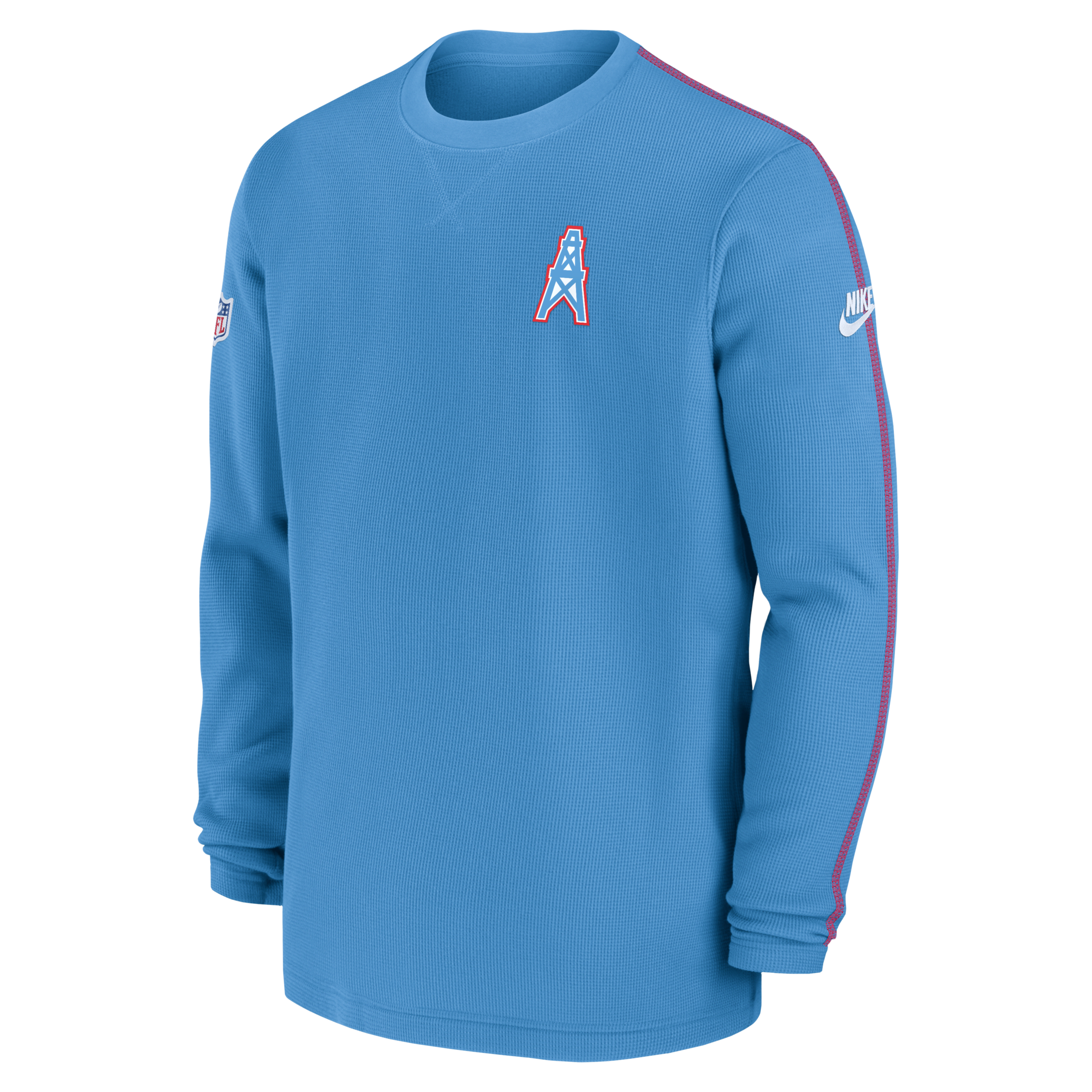 Nike Men's Light Blue Tennessee Titans Oilers Throwback Alternate Logo Coach Long Sleeve T-Shirt - Light Blue