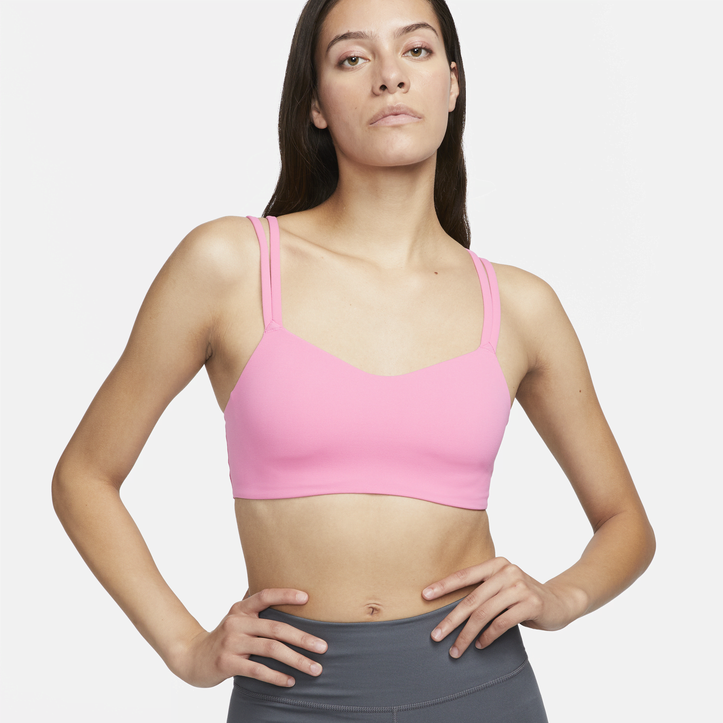 Nike Women's Alate Trace Light-support Padded Strappy Sports Bra In Pink