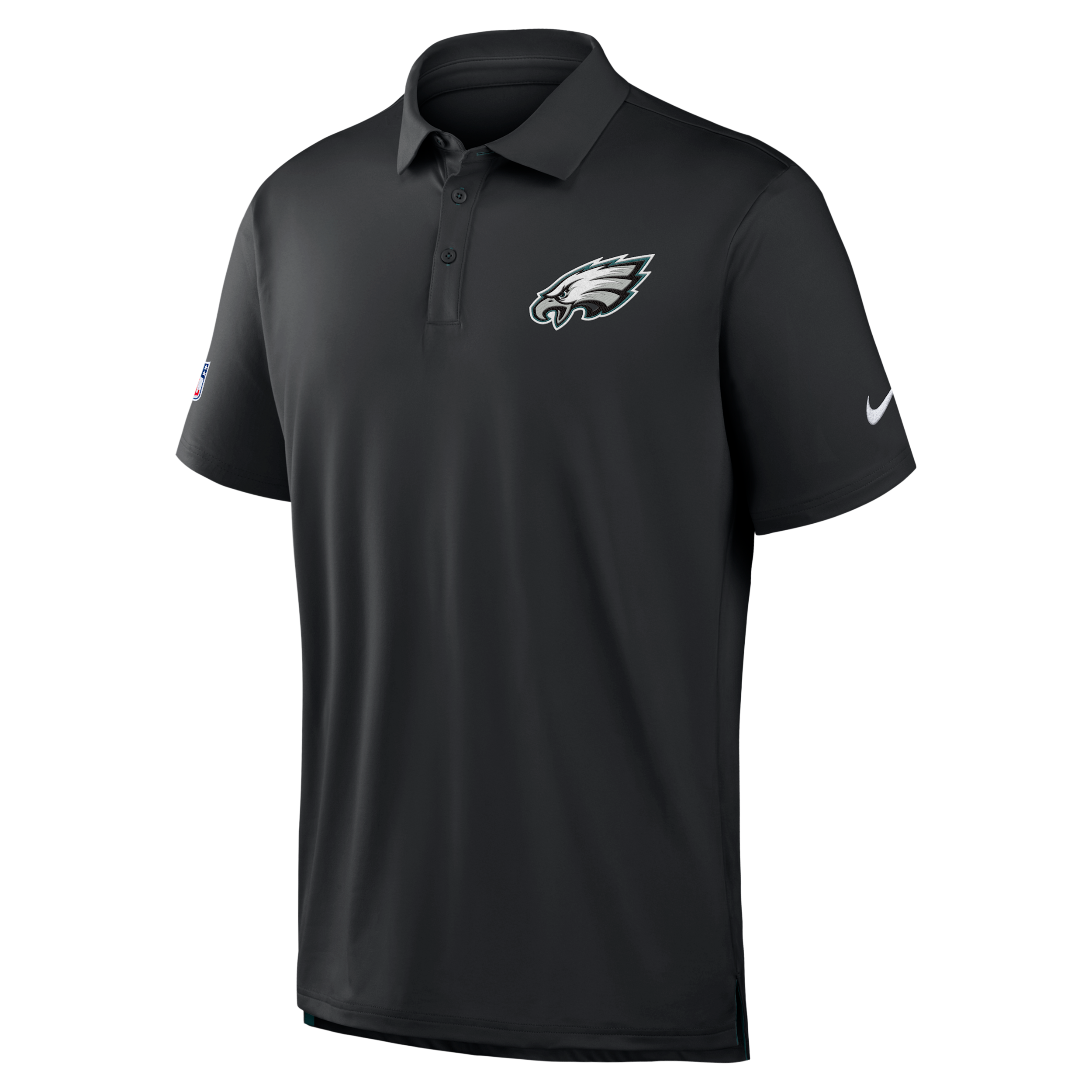 Nike Men's Black Philadelphia Eagles Sideline Powerful Blocking Dri-fit Tour Polo Shirt - Black