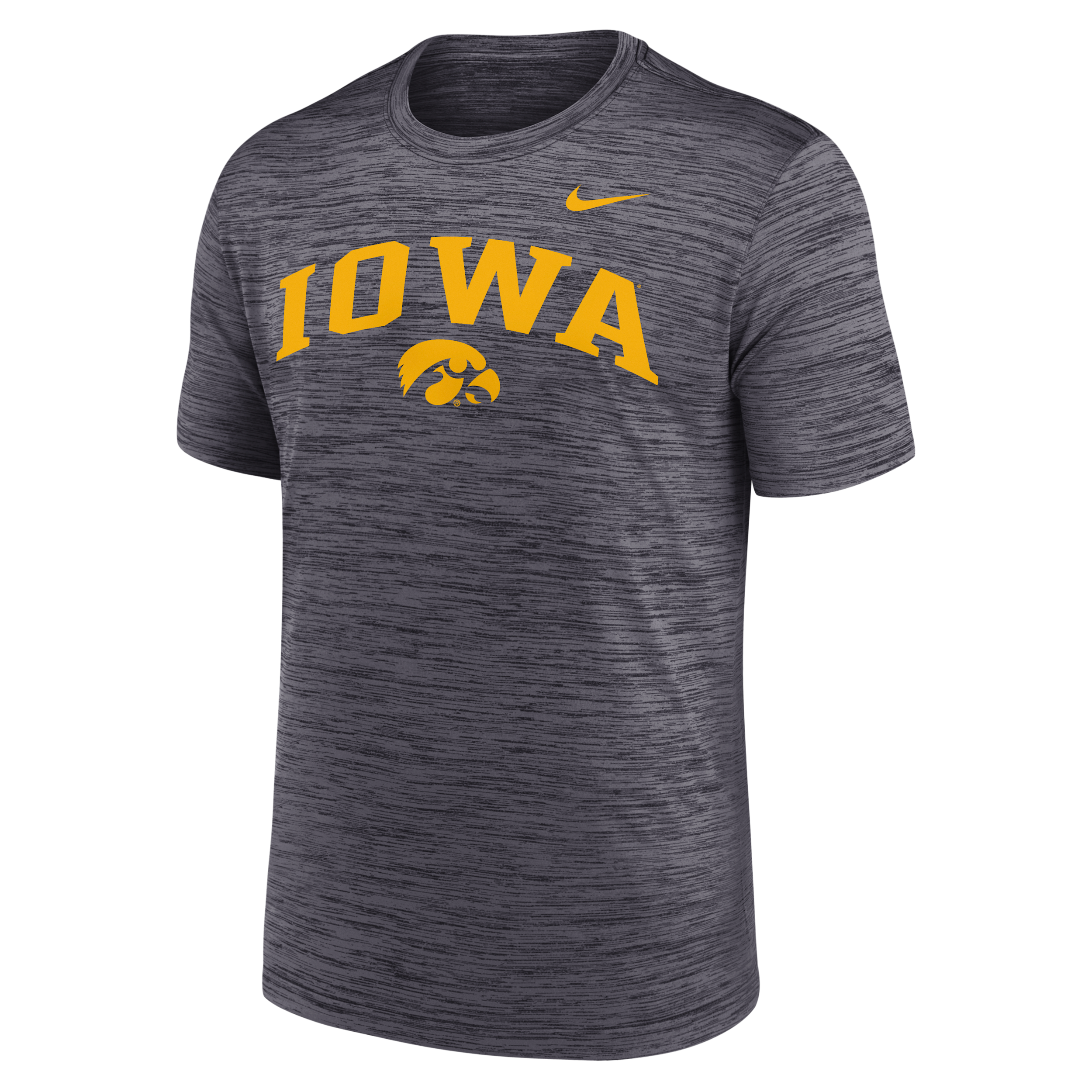 Iowa Primetime Arch Logo Velocity Nike Men's Dri-FIT College T-Shirt in Black | NKPQ00AIA-DNF
