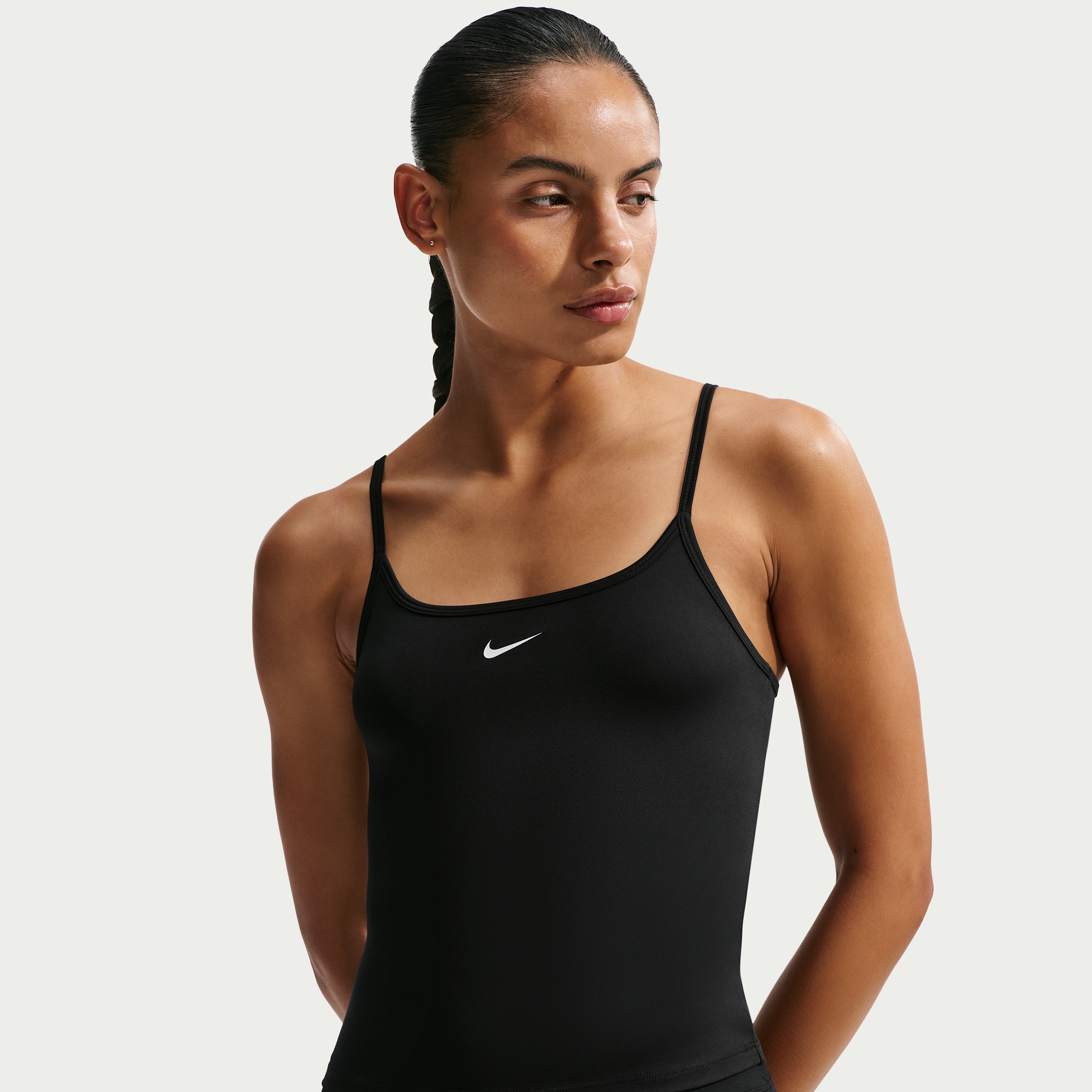 Nike Women's One Fitted Dri-FIT Cami Tank Top in Black | IR1890-010