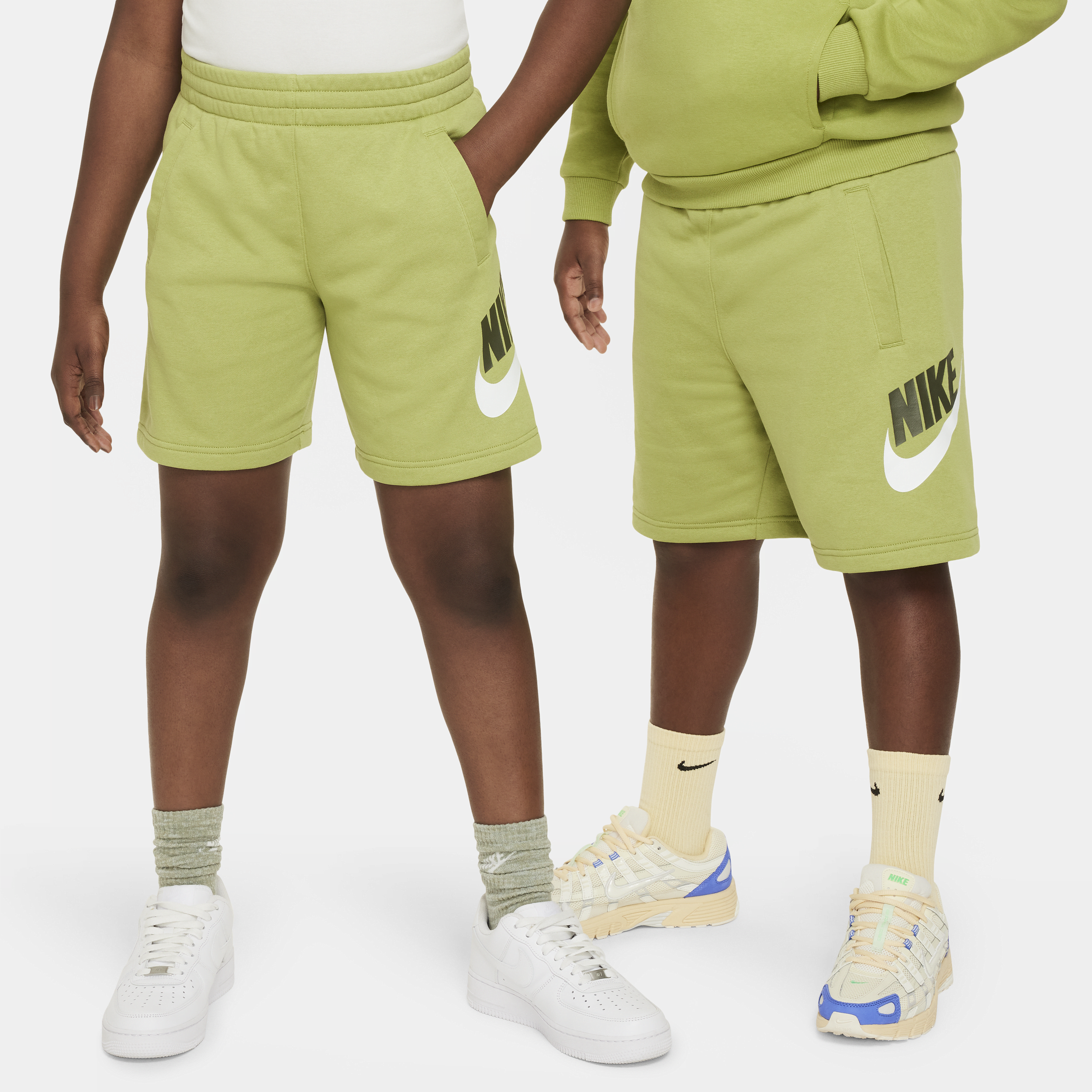 Nike Sportswear Club Fleece Big Kids' French Terry Shorts (extended Size) In Green