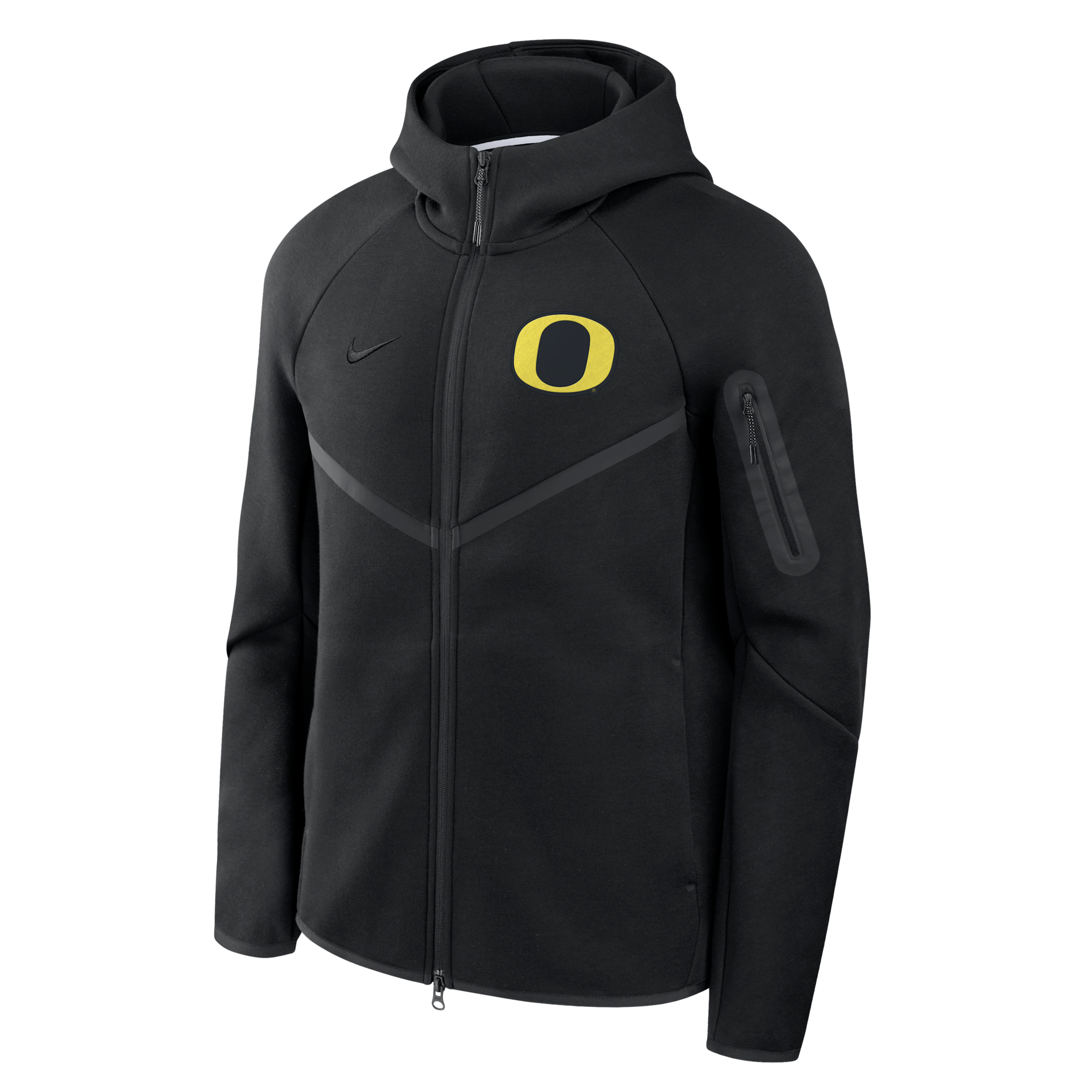 Oregon Tech Fleece Windrunner Nike Men's College Full-Zip Hooded Jacket in Black | 05L4912ZUON-6DU