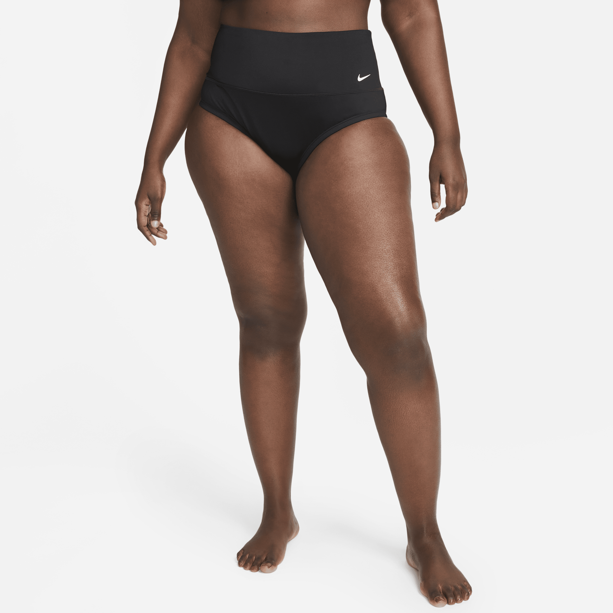 Nike Women's Essential High-waisted Bikini Swim Bottom (plus Size) In Black