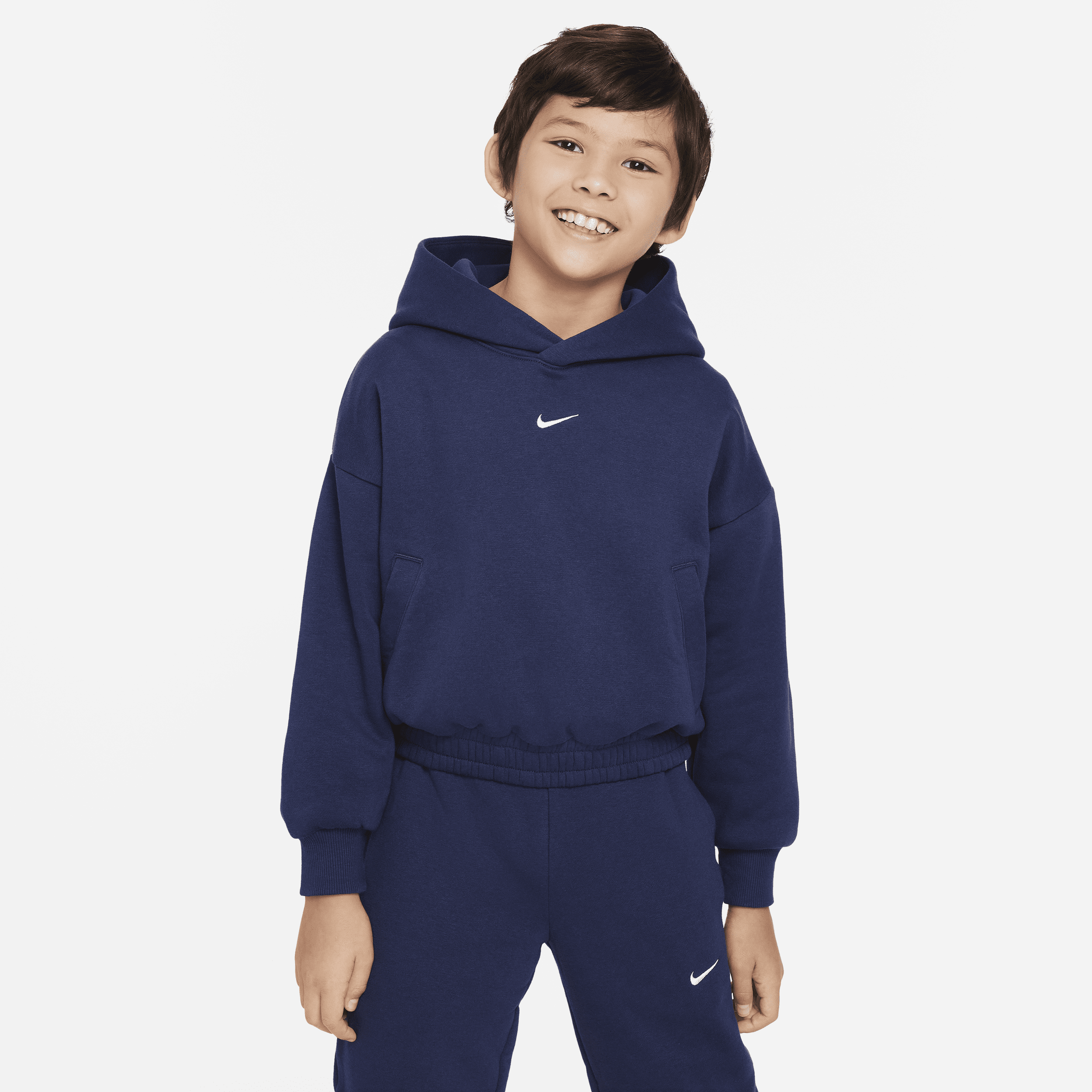Shop Nike Culture Of Basketball Big Kids' Oversized Pullover Basketball Hoodie In Blue