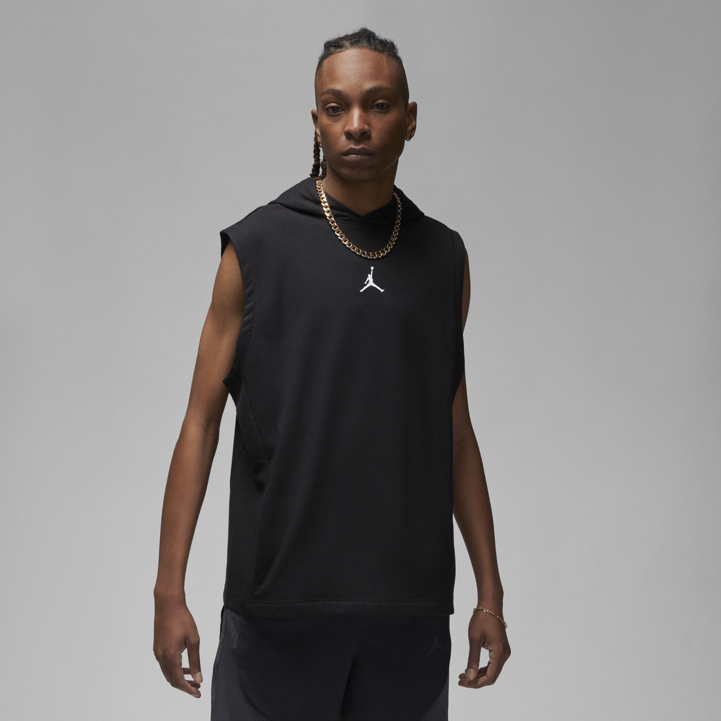 Jordan Men's  Dri-fit Sport Fleece Sleeveless Hoodie In Black