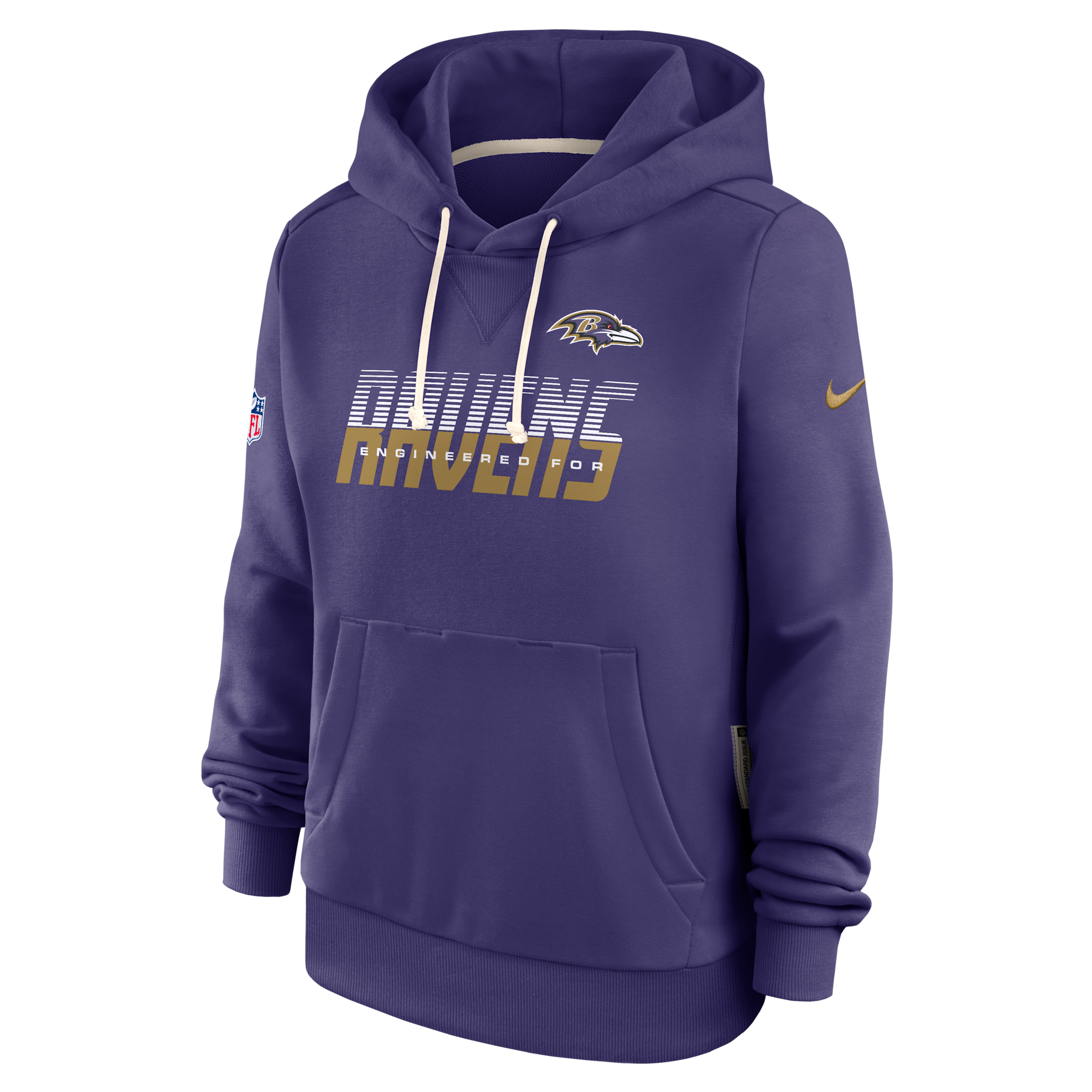 Baltimore Ravens Sideline Standard Issue Nike Women's Dri-FIT NFL Pullover Hoodie in Purple | 03C352M8G-SX8