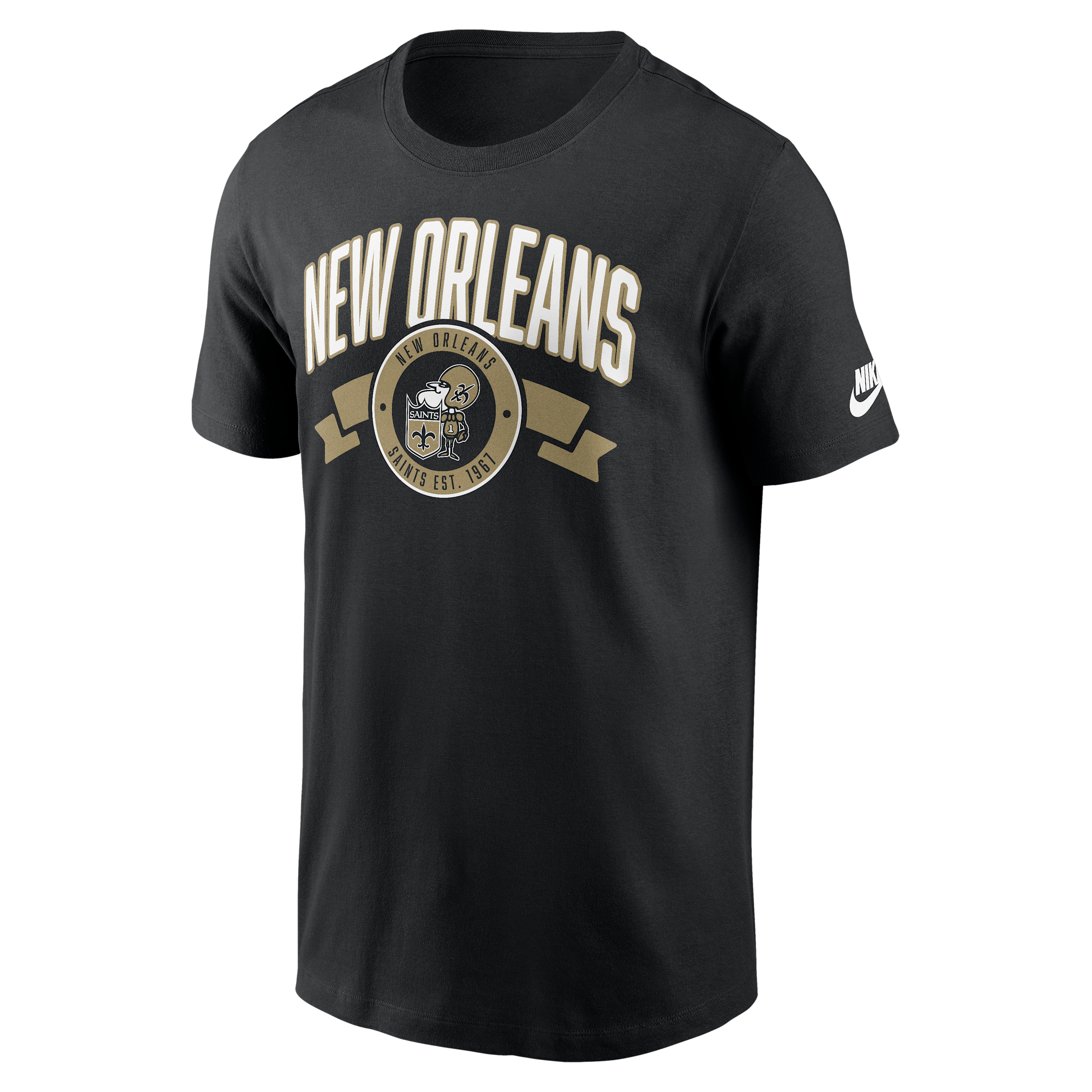Nike Black New Orleans Saints Rewind Front And Back Hit Essential T-shirt In Black
