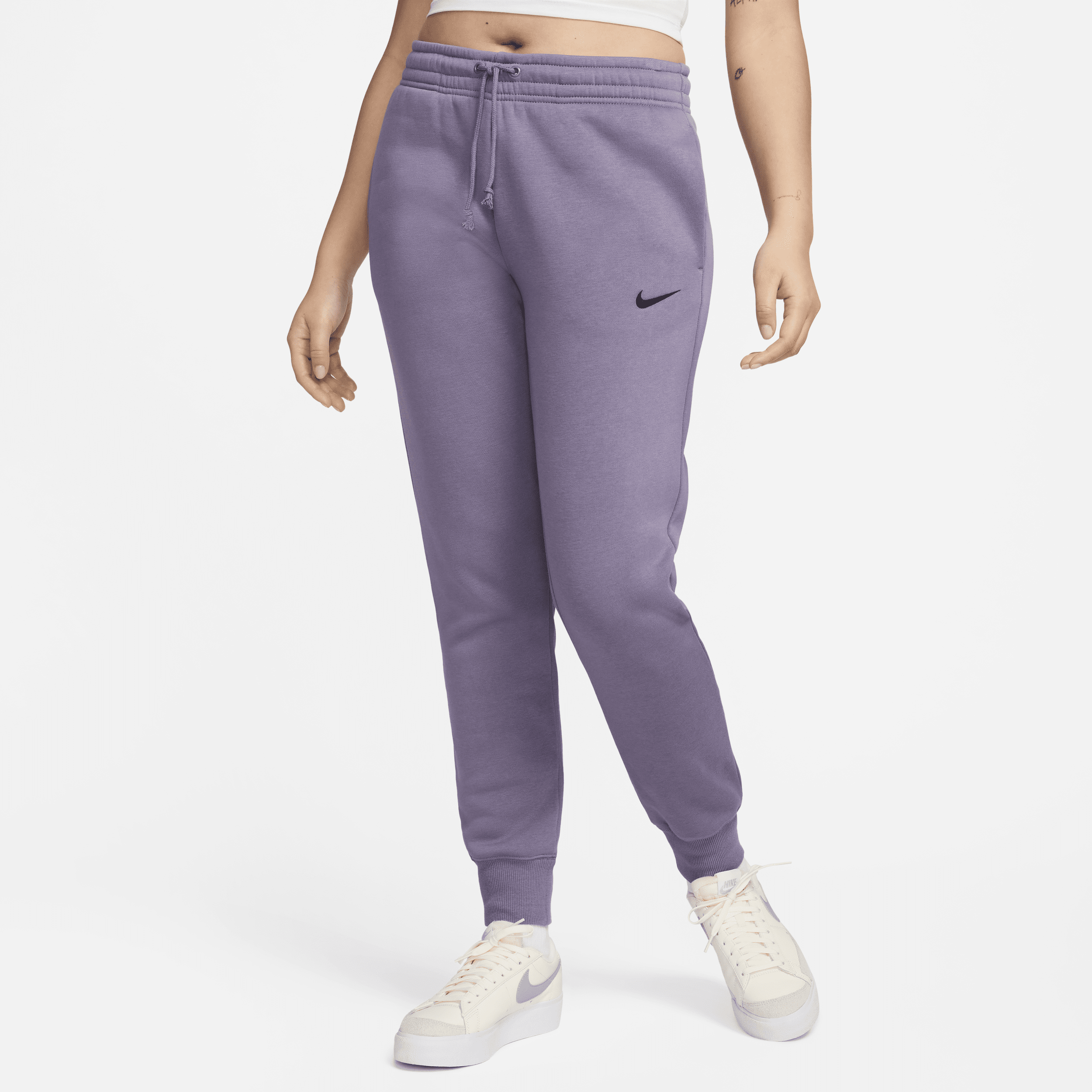 Shop Nike Women's  Sportswear Phoenix Fleece Mid-rise Sweatpants In Purple