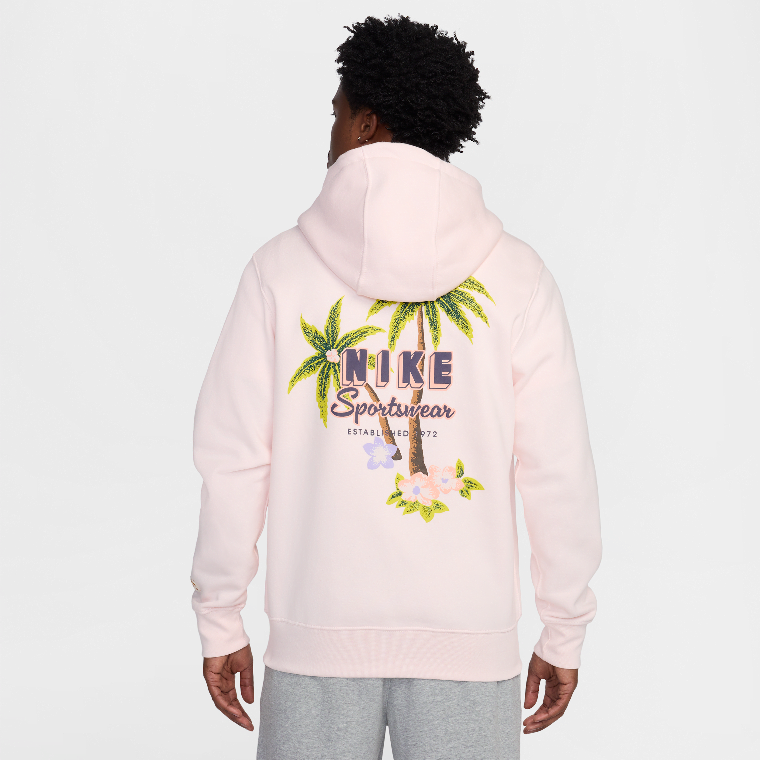 Nike Men's Club Full-zip Fleece Hoodie In Pink