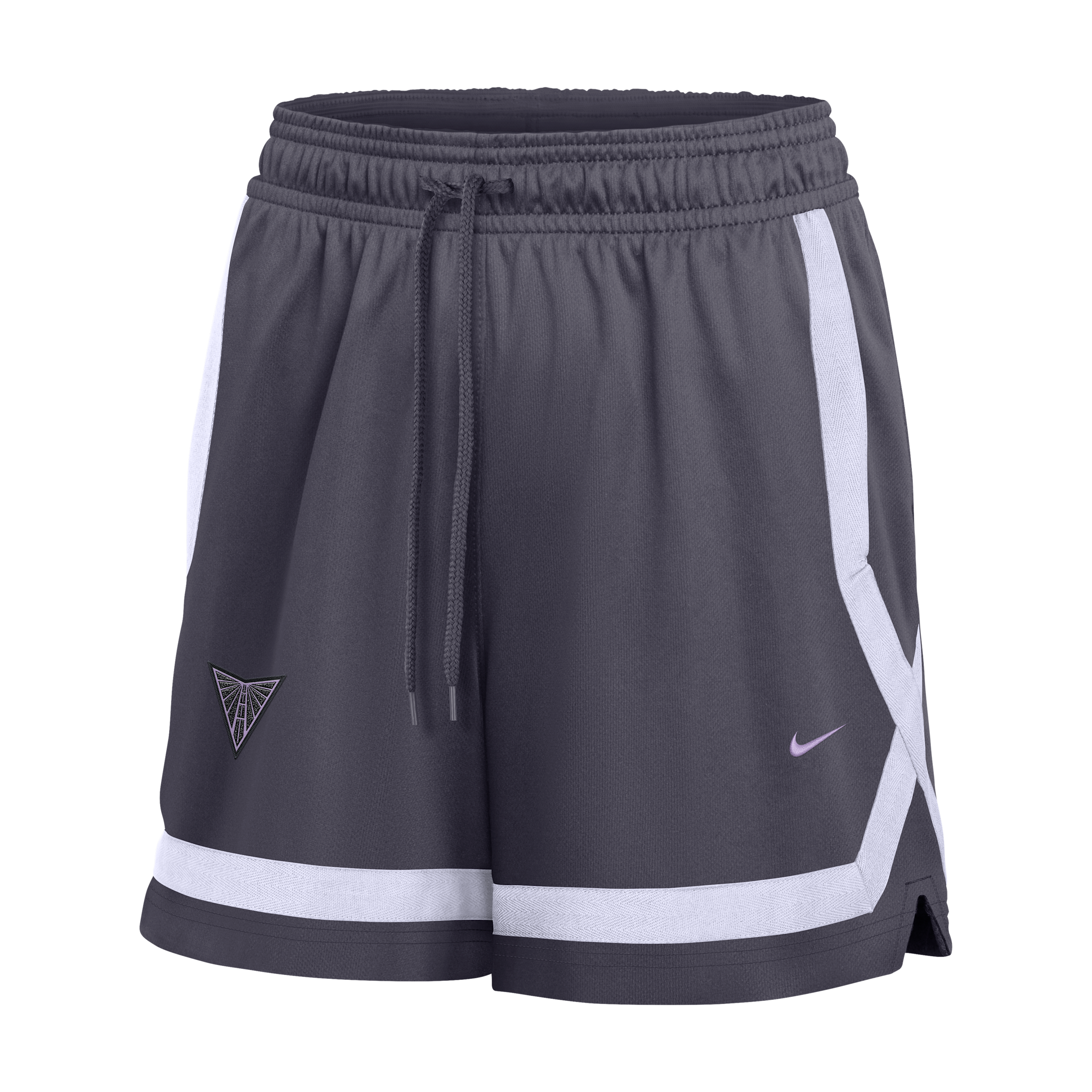 Nike Women's Golden State Valkyries 5" Studio Fleece Basketball Shorts in Grey | IR0877-013