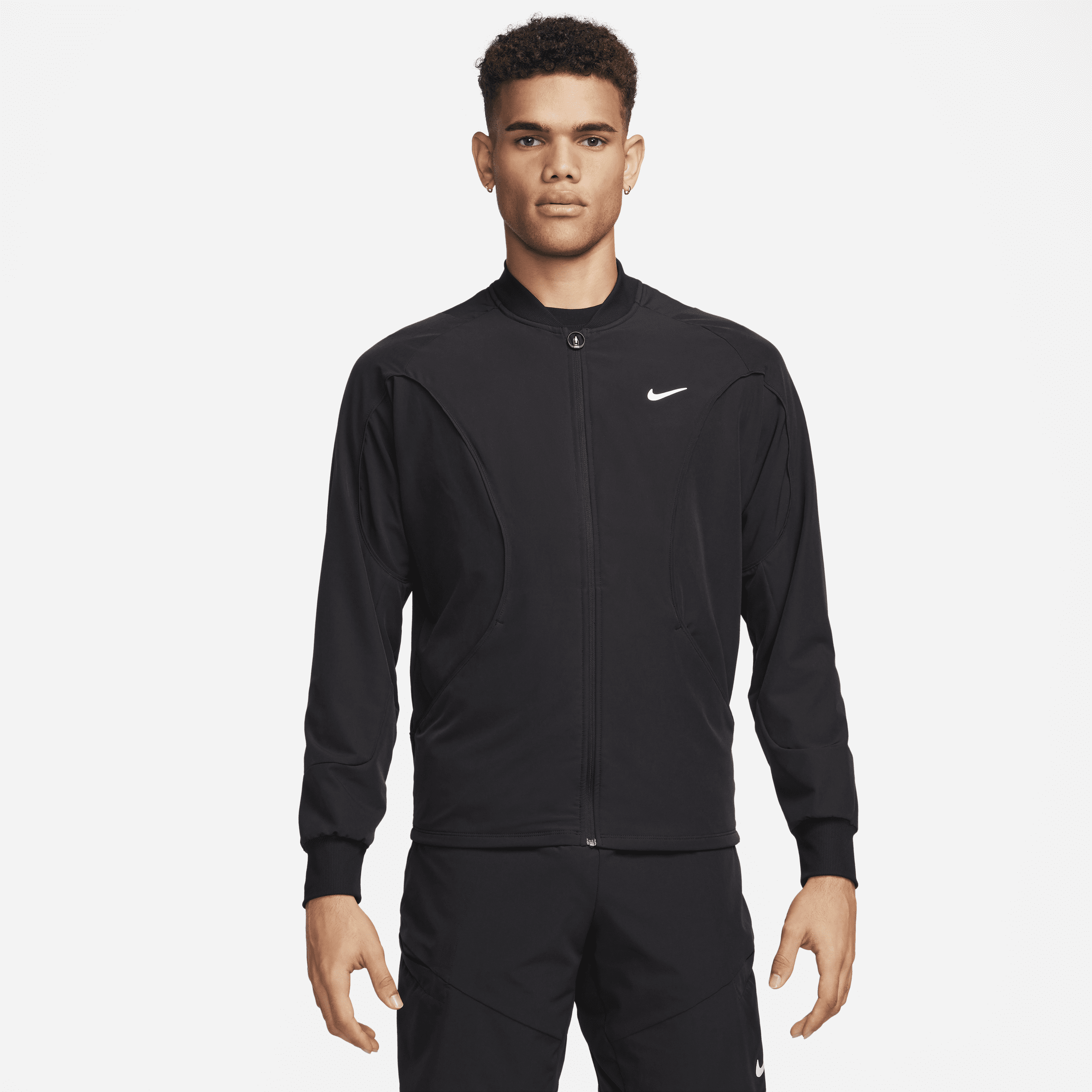 Shop Nike Men's Court Advantage Dri-fit Tennis Jacket In Black