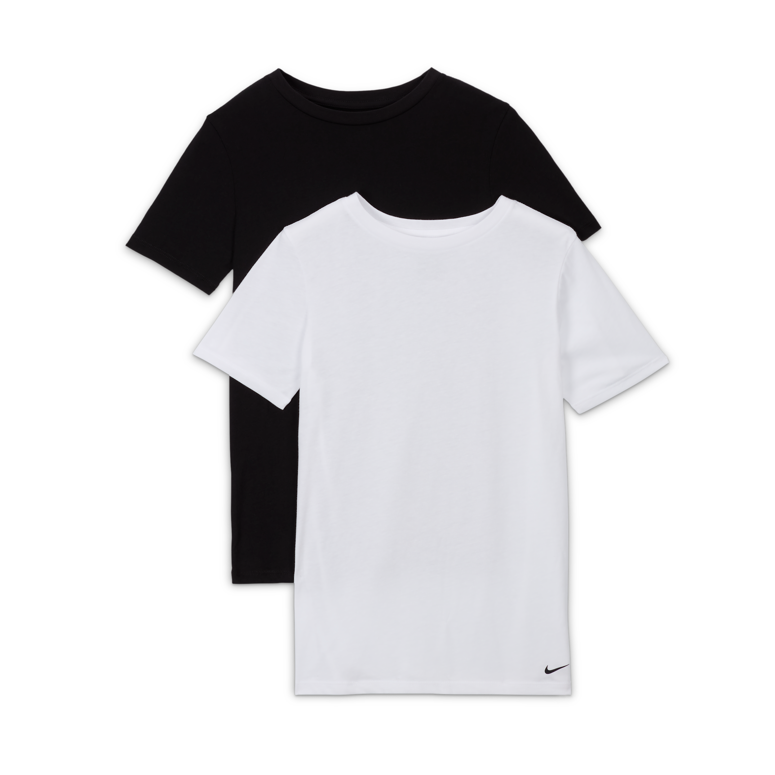 Nike Undershirts Boys 2 Pack Short Sleeve Crew Neck T-Shirt, Medium, White