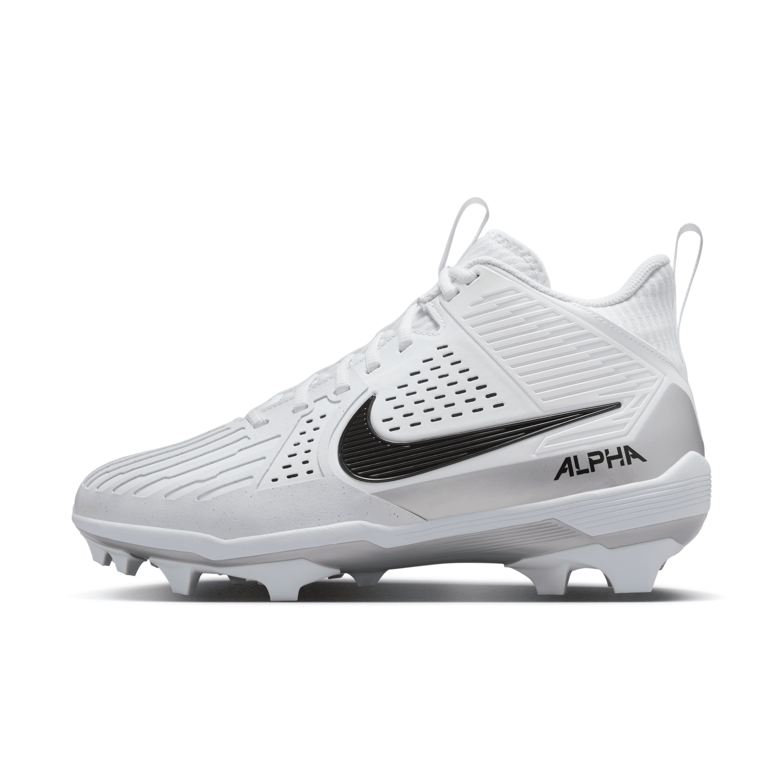 Nike Men's Alpha Menace Strong Football Cleats in White | II5139-100