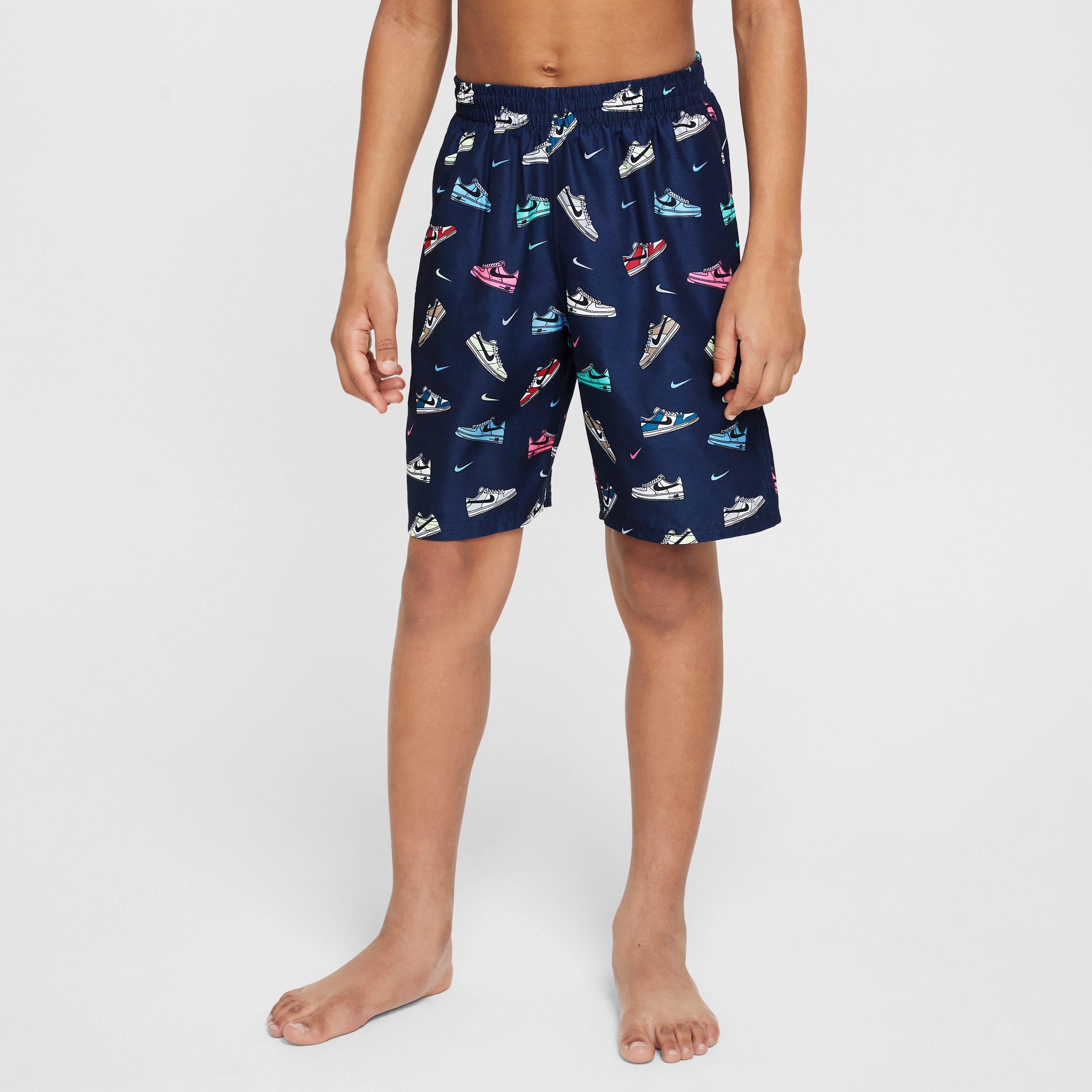 Nike Swim Breaker Big Kids' (Boys') 7" Brief-Lined Volley Short in Blue | NESSF806-400