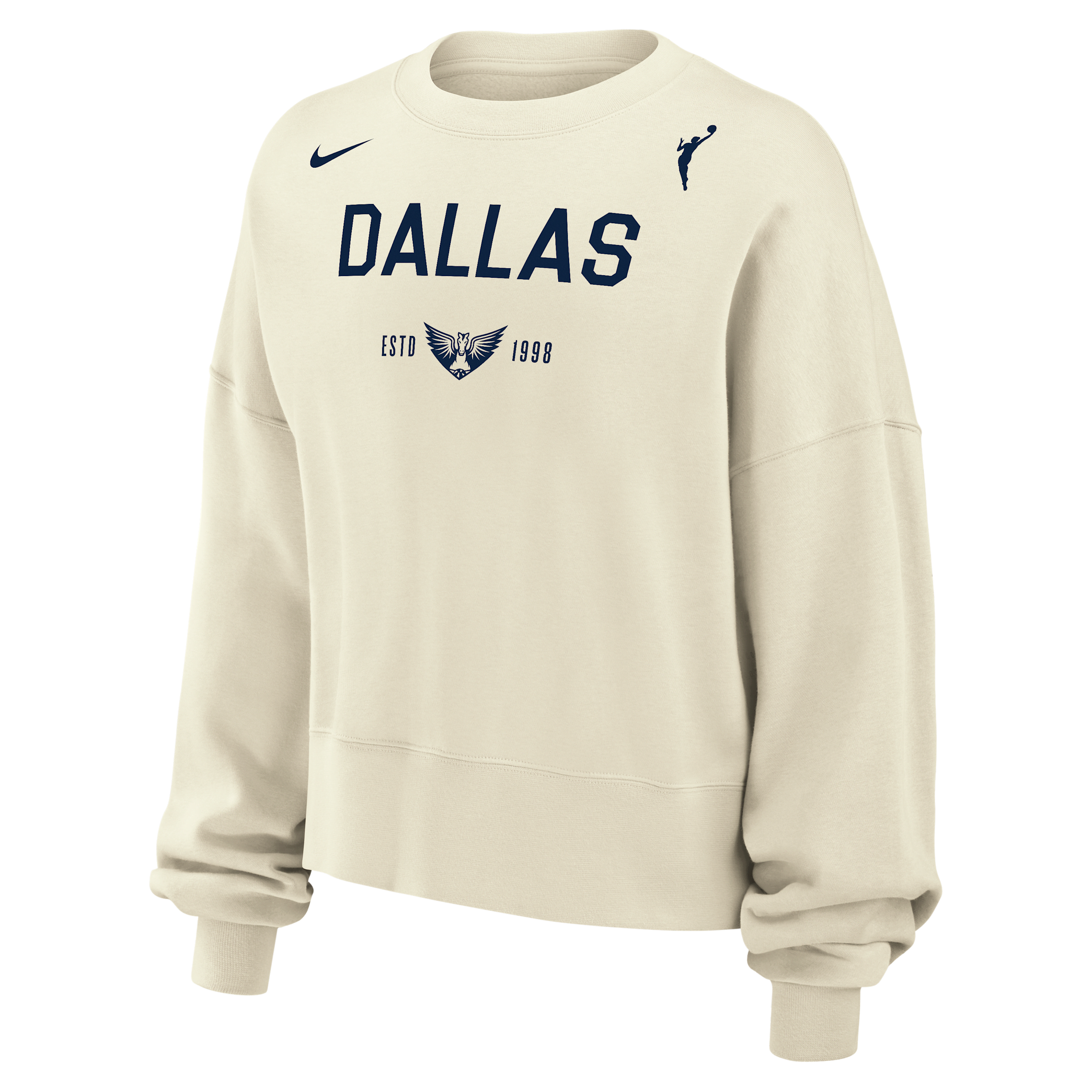 Nike Dallas Wings Phoenix Fleece  Women's Wnba Crew-neck Sweatshirt In Neutral
