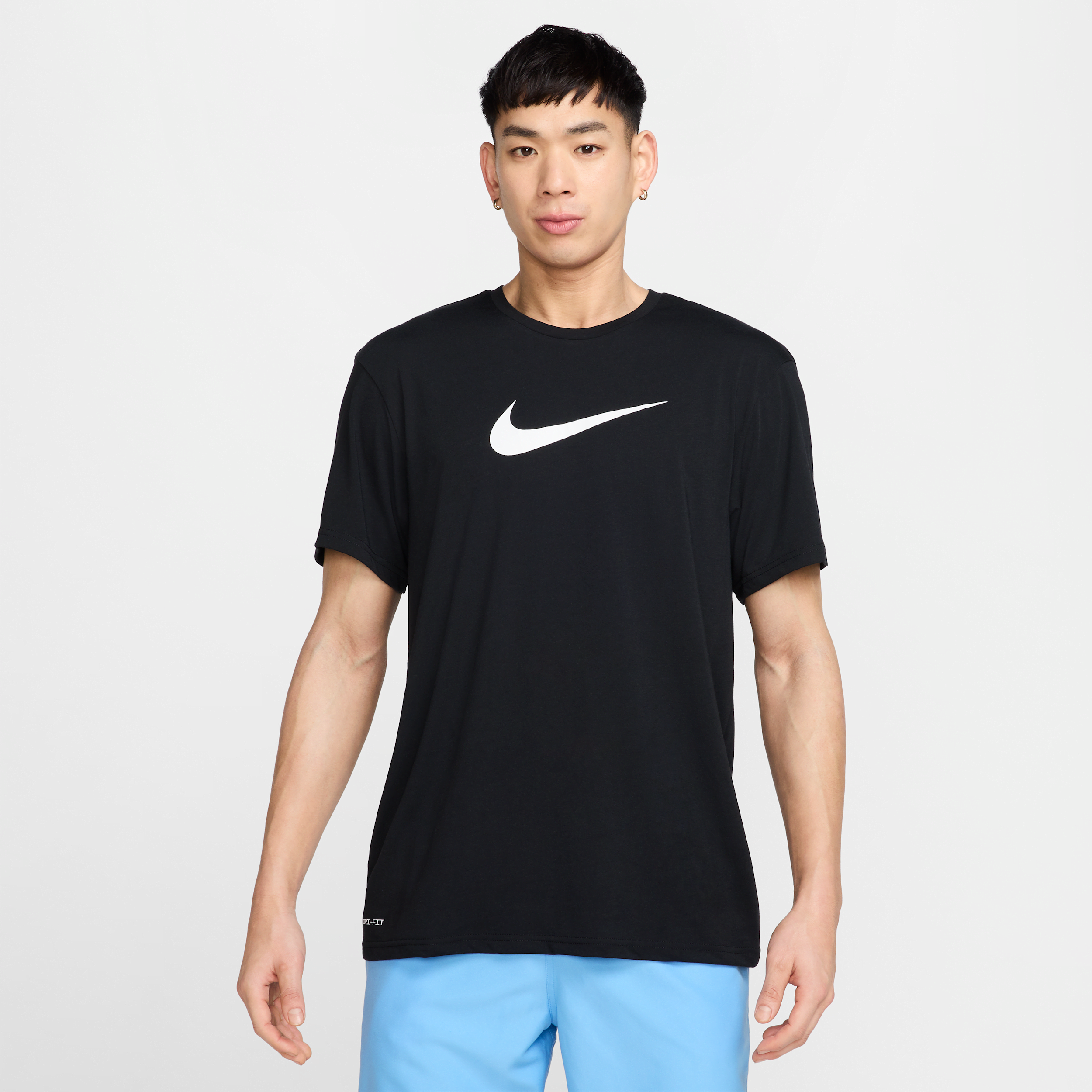 Nike Big Boys Solid Short Sleeves Hydroguard Rashguard In Black